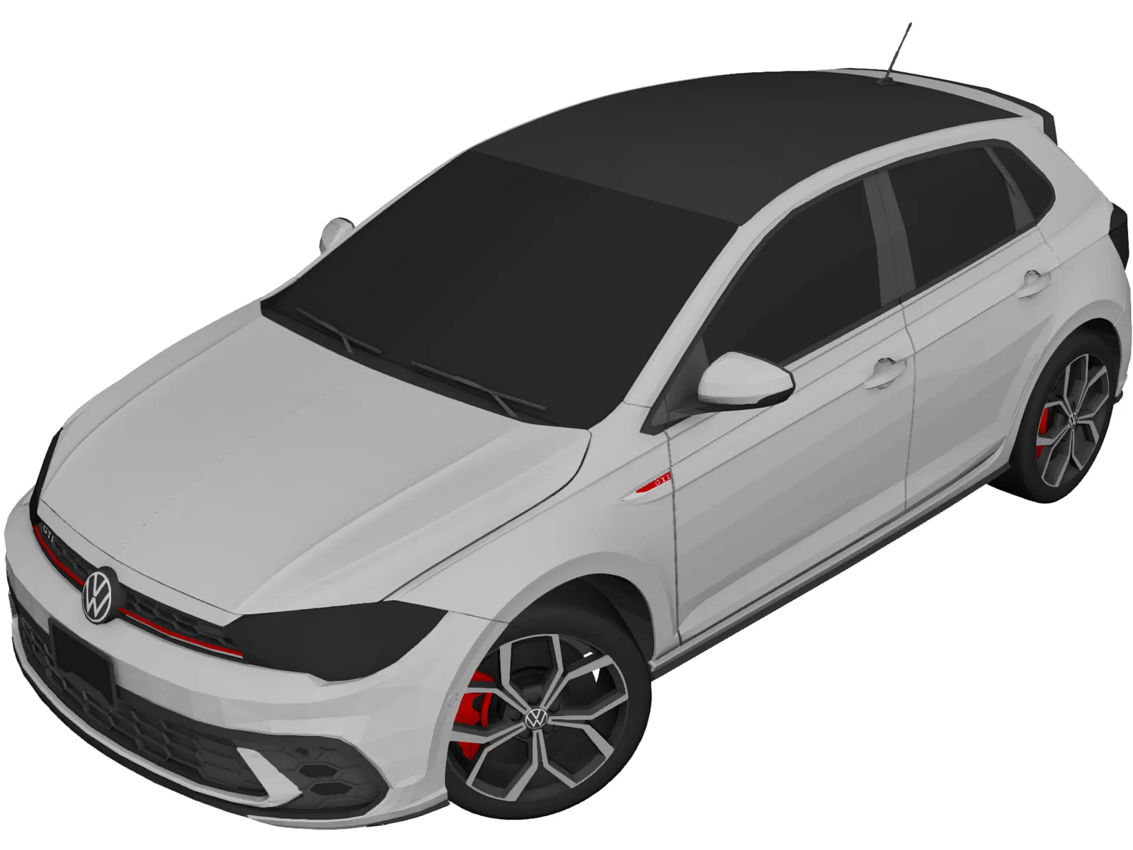 Volkswagen Polo GTi (2023) 3D Model main preview