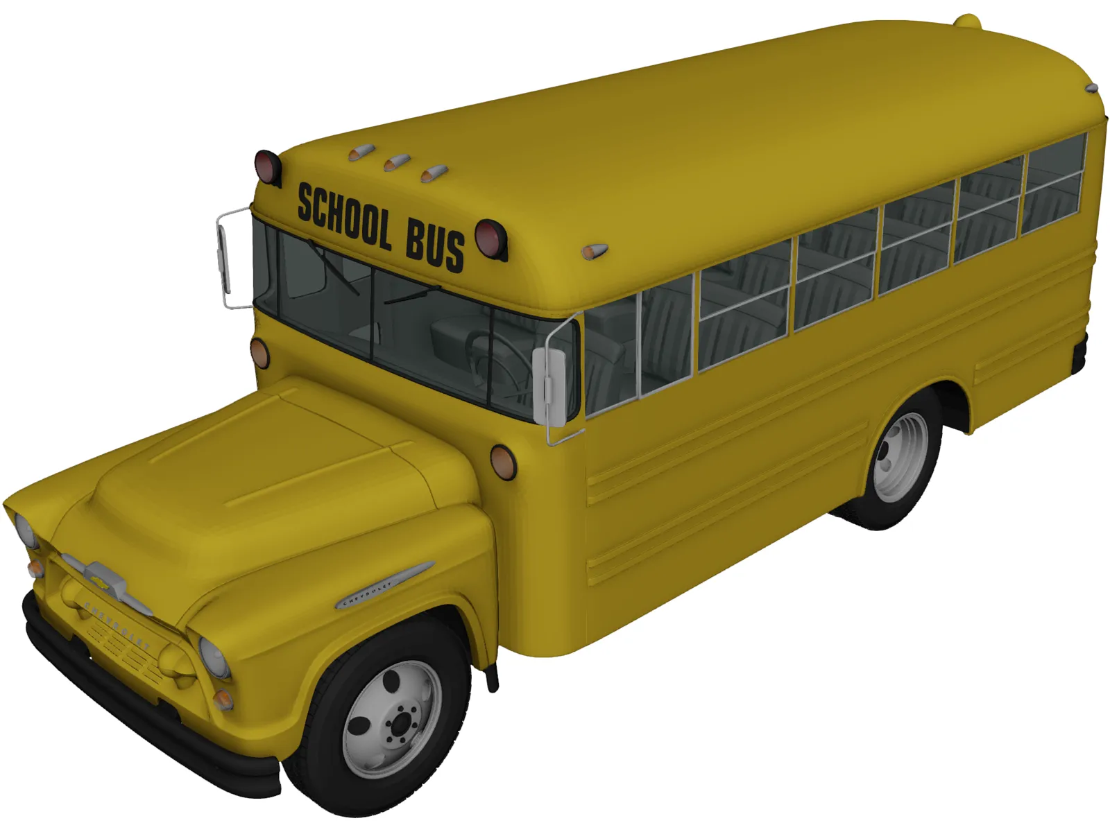 Chevrolet 4500 School Bus (1956) 3D Model main preview