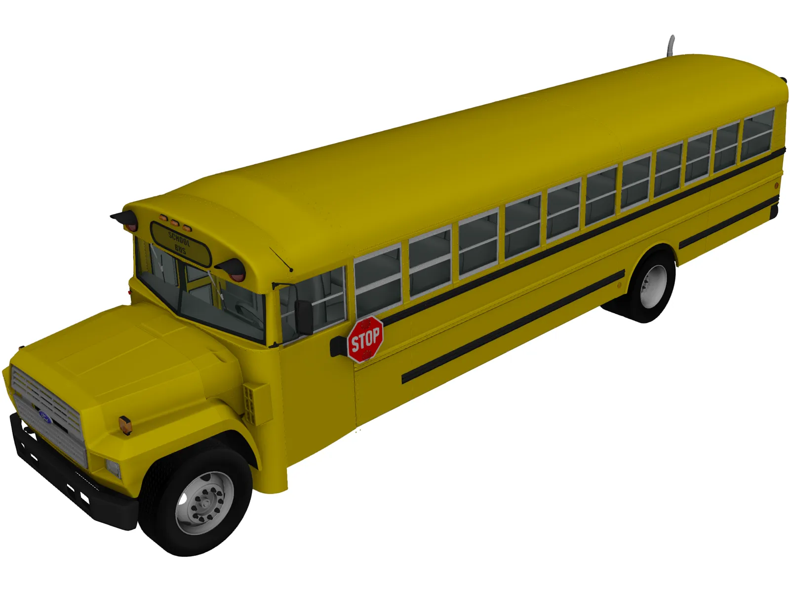 Ford B-700 Thomas Conventional School Bus (1984) 3D Model main preview