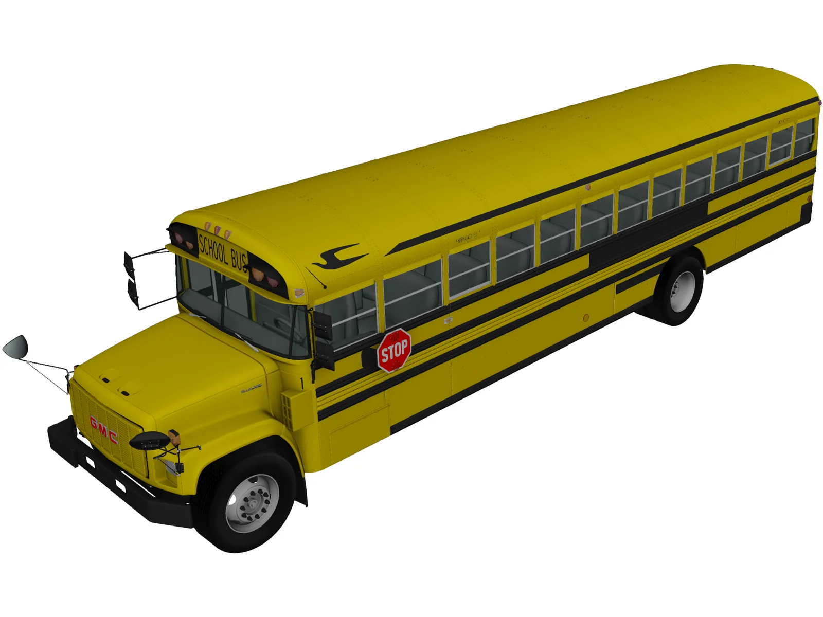 GMC B-Series School Bus (2000) 3D Model main preview