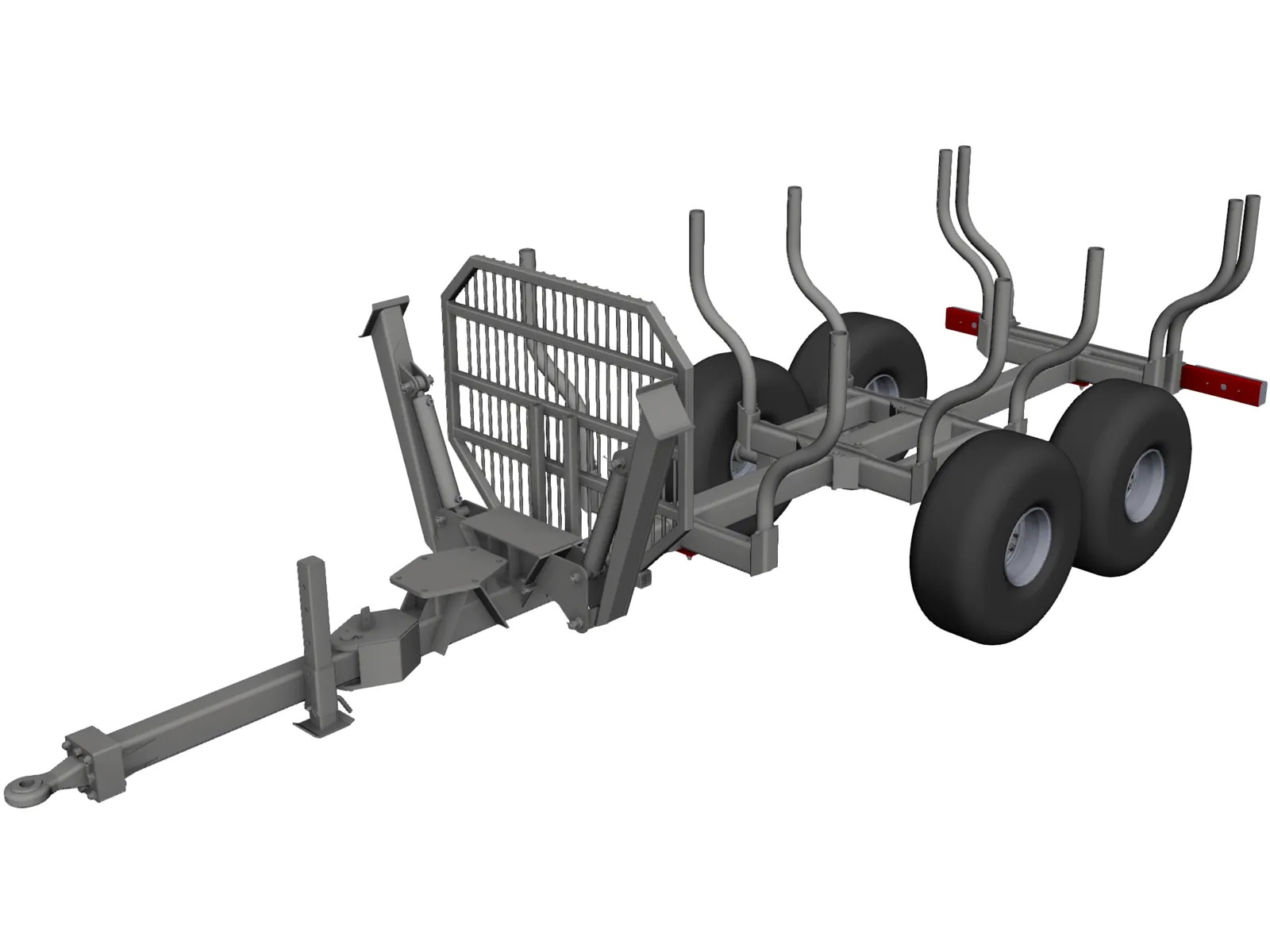 Wood Trailer 3D Model main preview