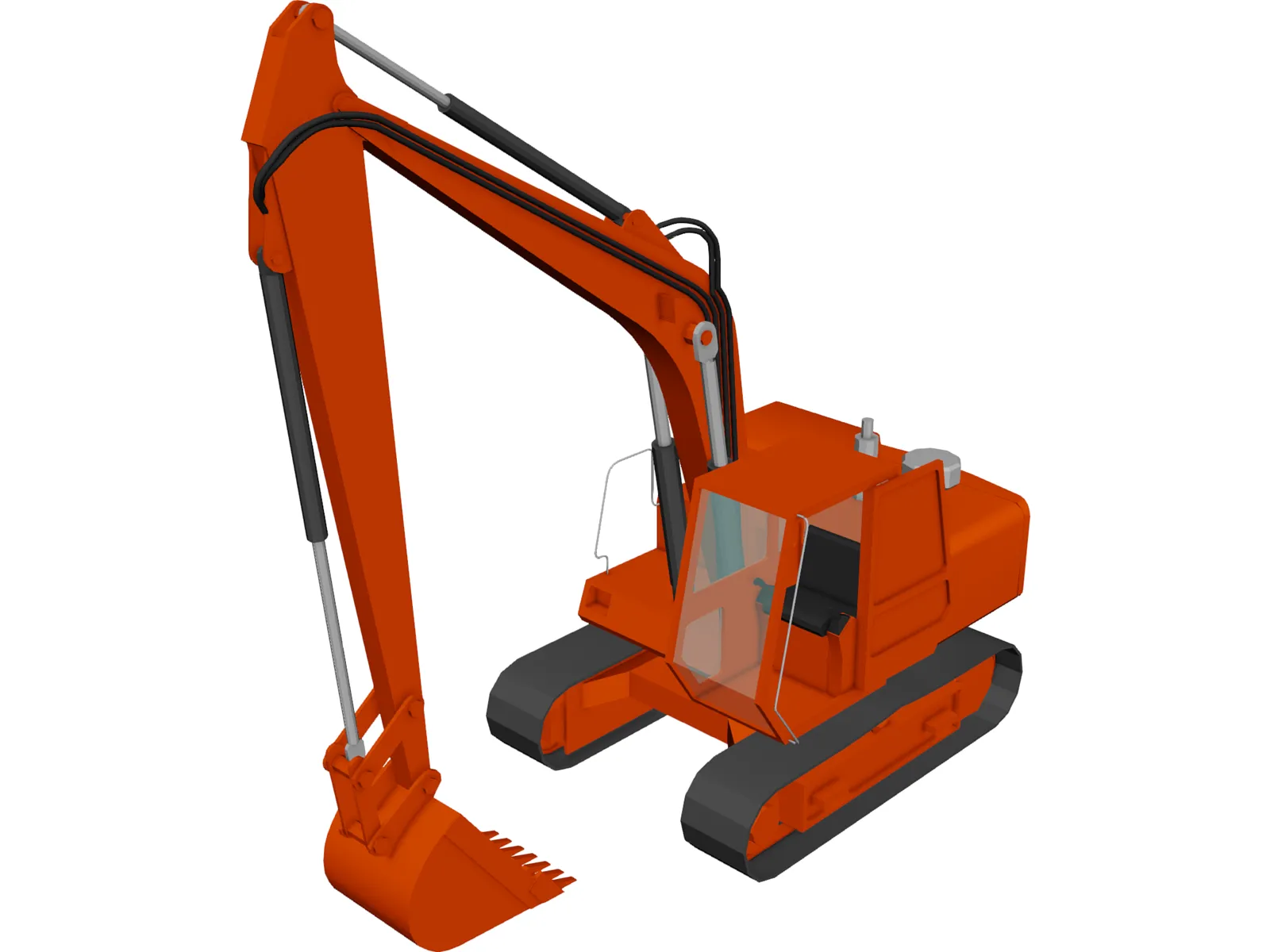 Track Hoe 3D Model main preview