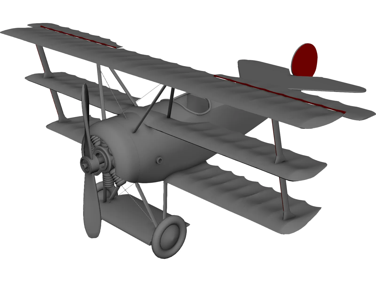 Fokker Dr.I Triplane 3D Model main preview
