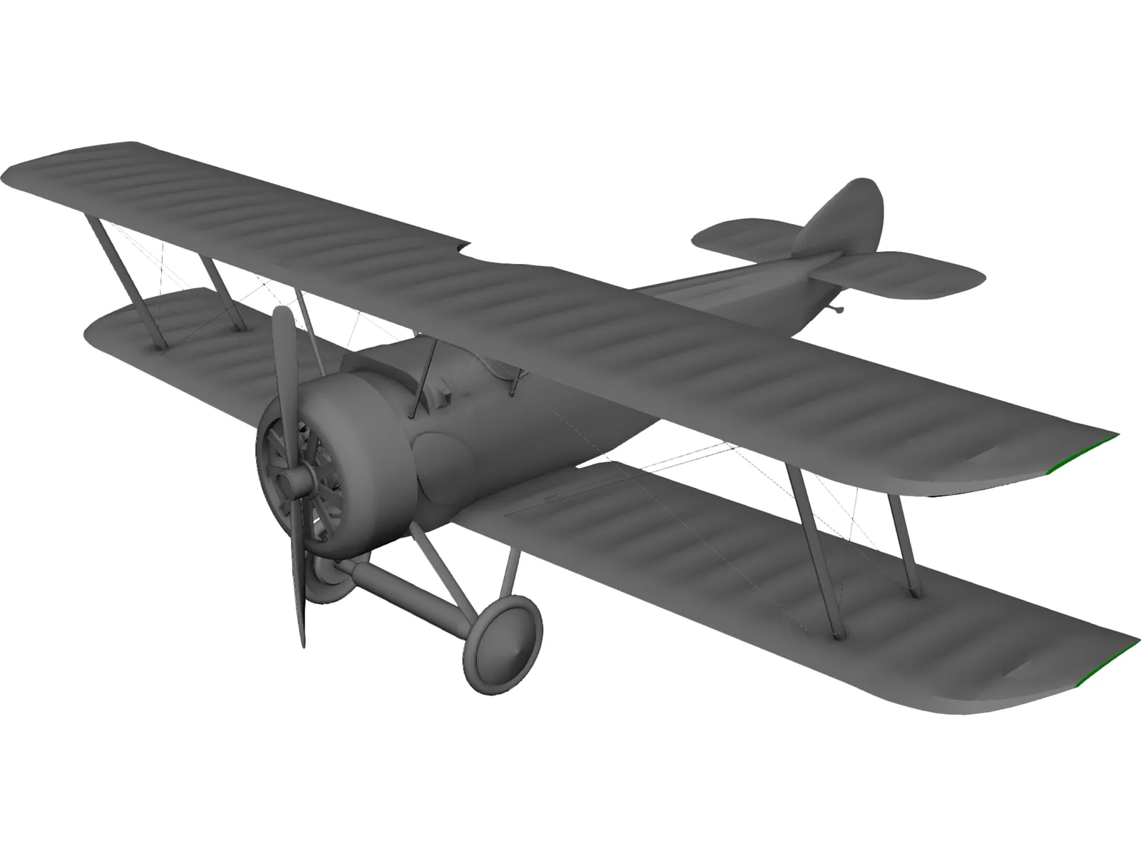 Biplane Sopwith Camel 3D Model main preview