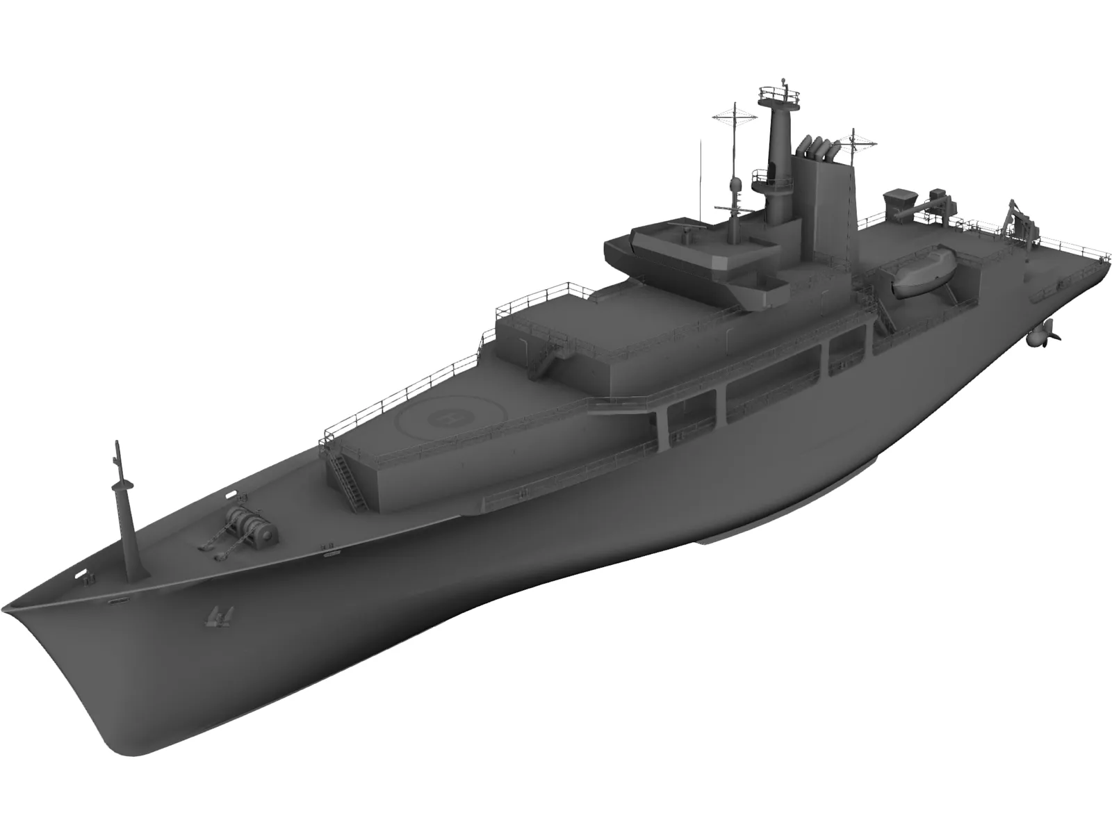 Survey Vessel 3D Model main preview