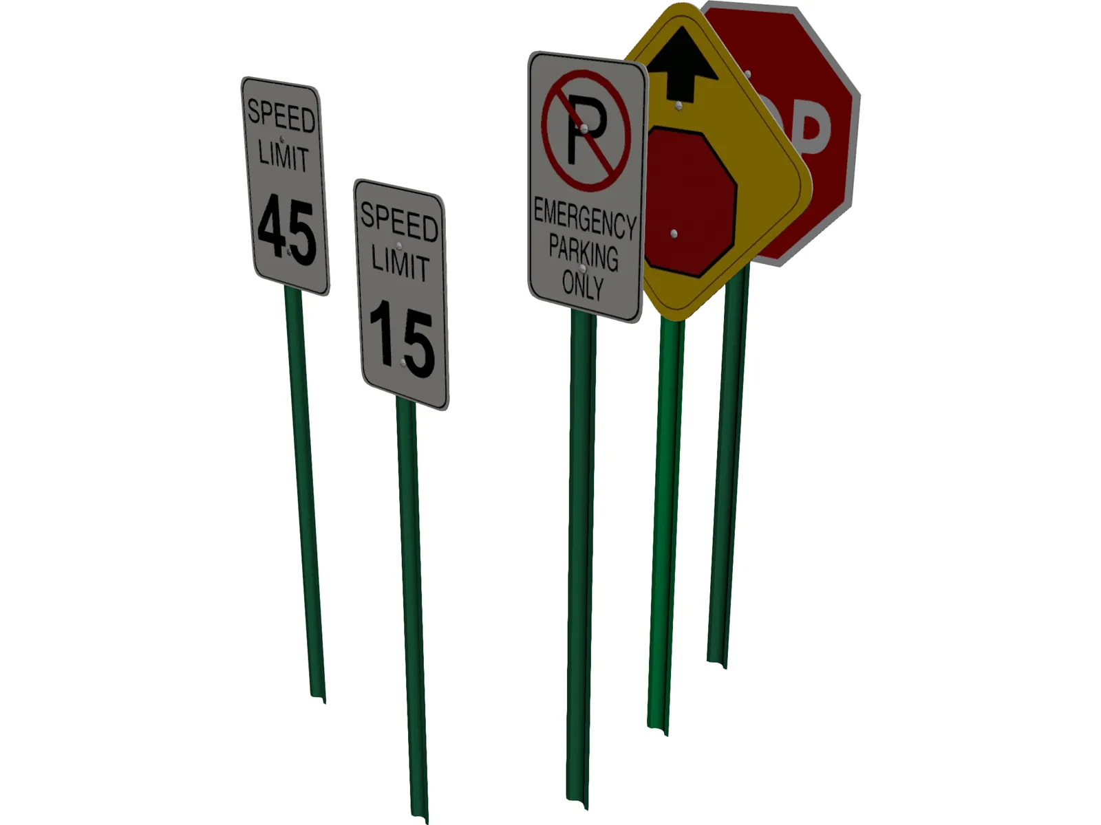 Traffic Signs 3D Model main preview