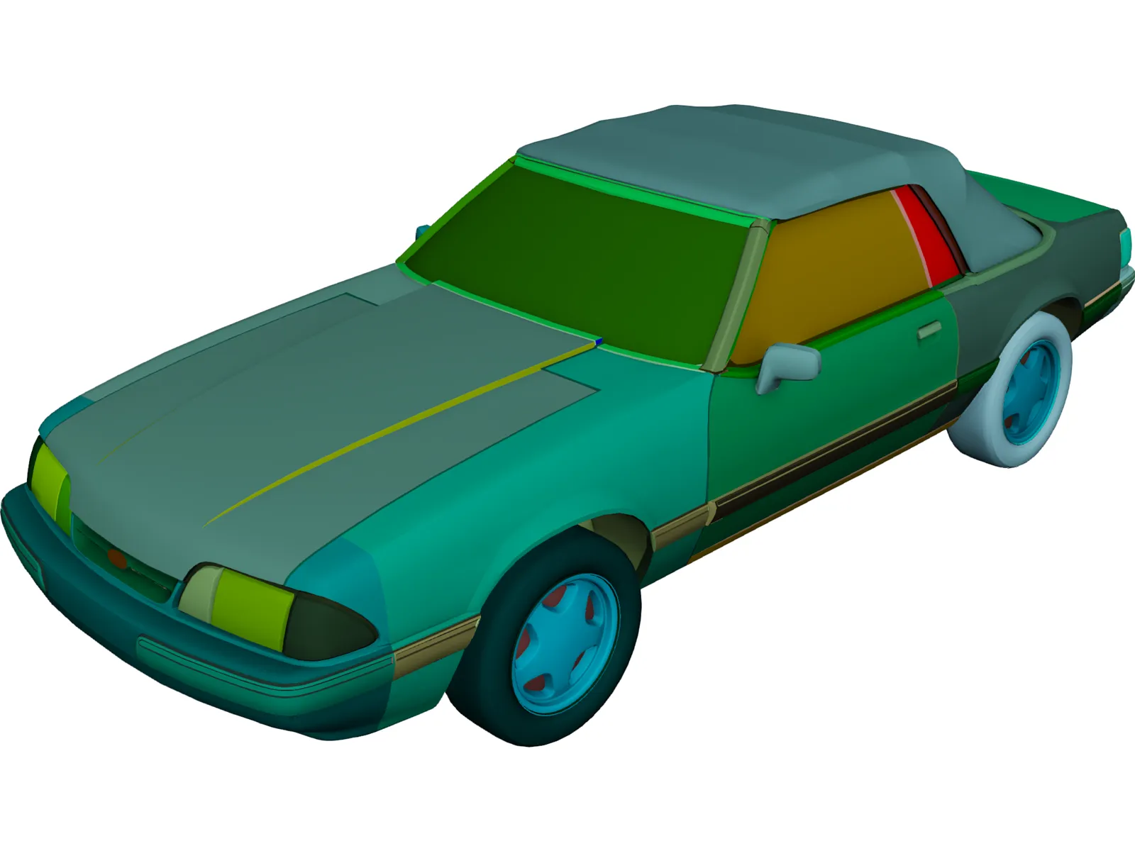 Ford Mustang Convertible (1993) 3D Model main preview