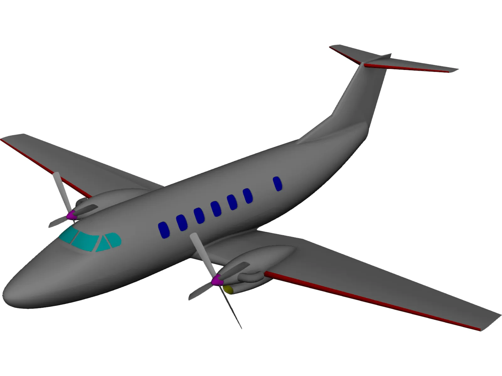 Beechcraft Super King Air 200 3D Model main preview