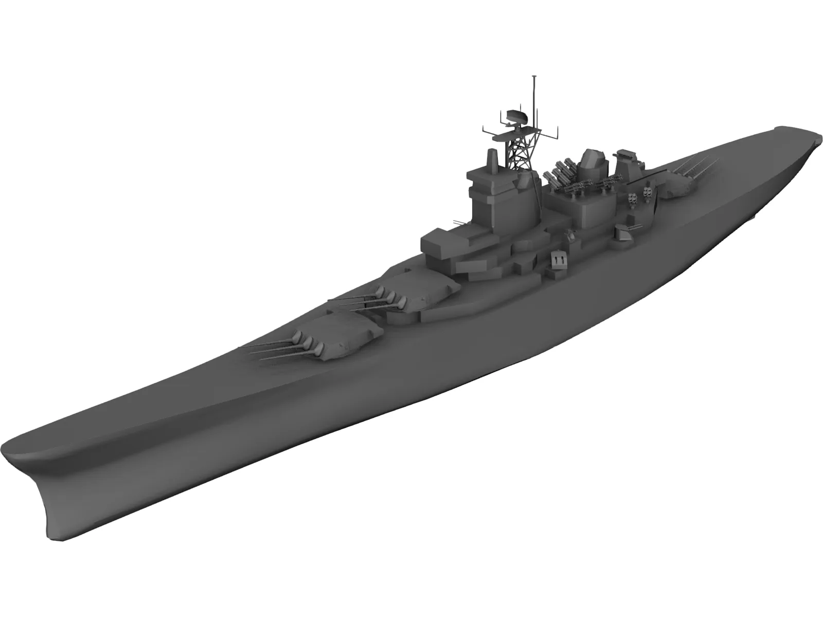 Iowa Battleship 3D Model main preview