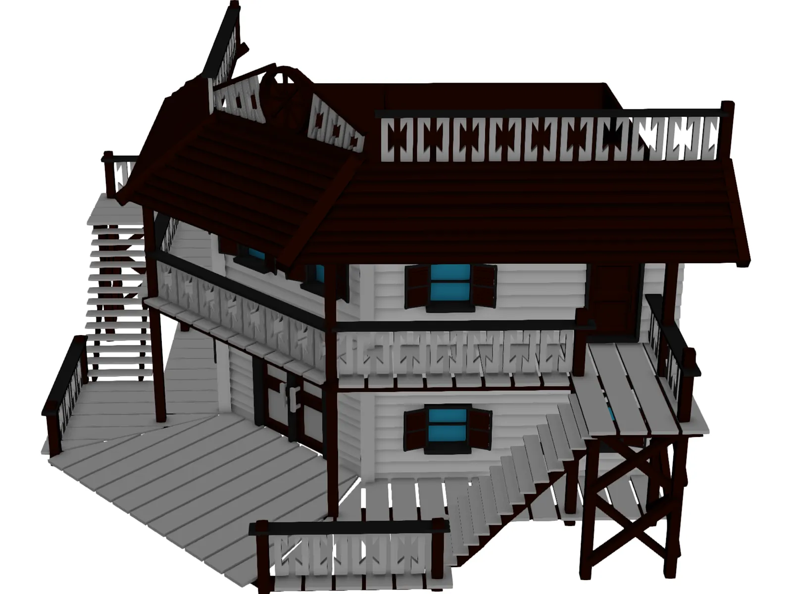 Hotel Old West 3D Model main preview