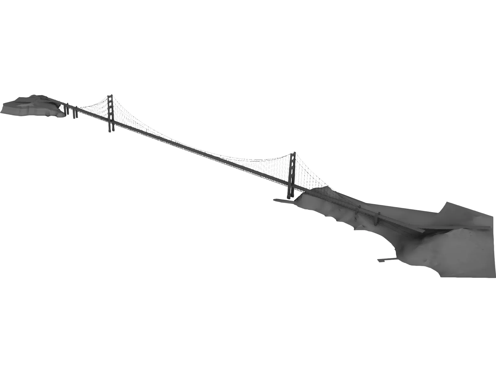 Golden Gate Bridge 3D Model main preview