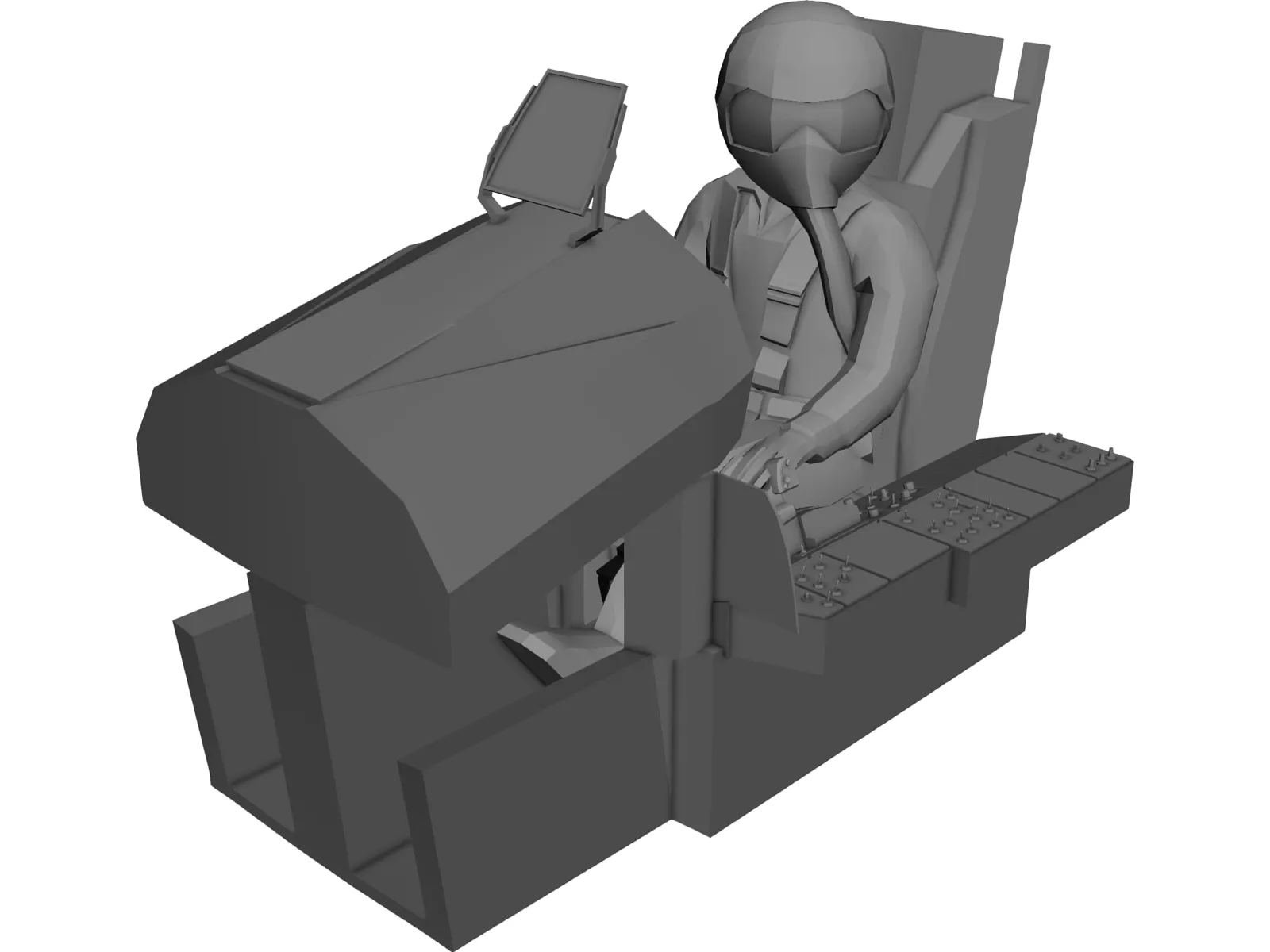 F-15 Cockpit with Pilot and Seat 3D Model main preview