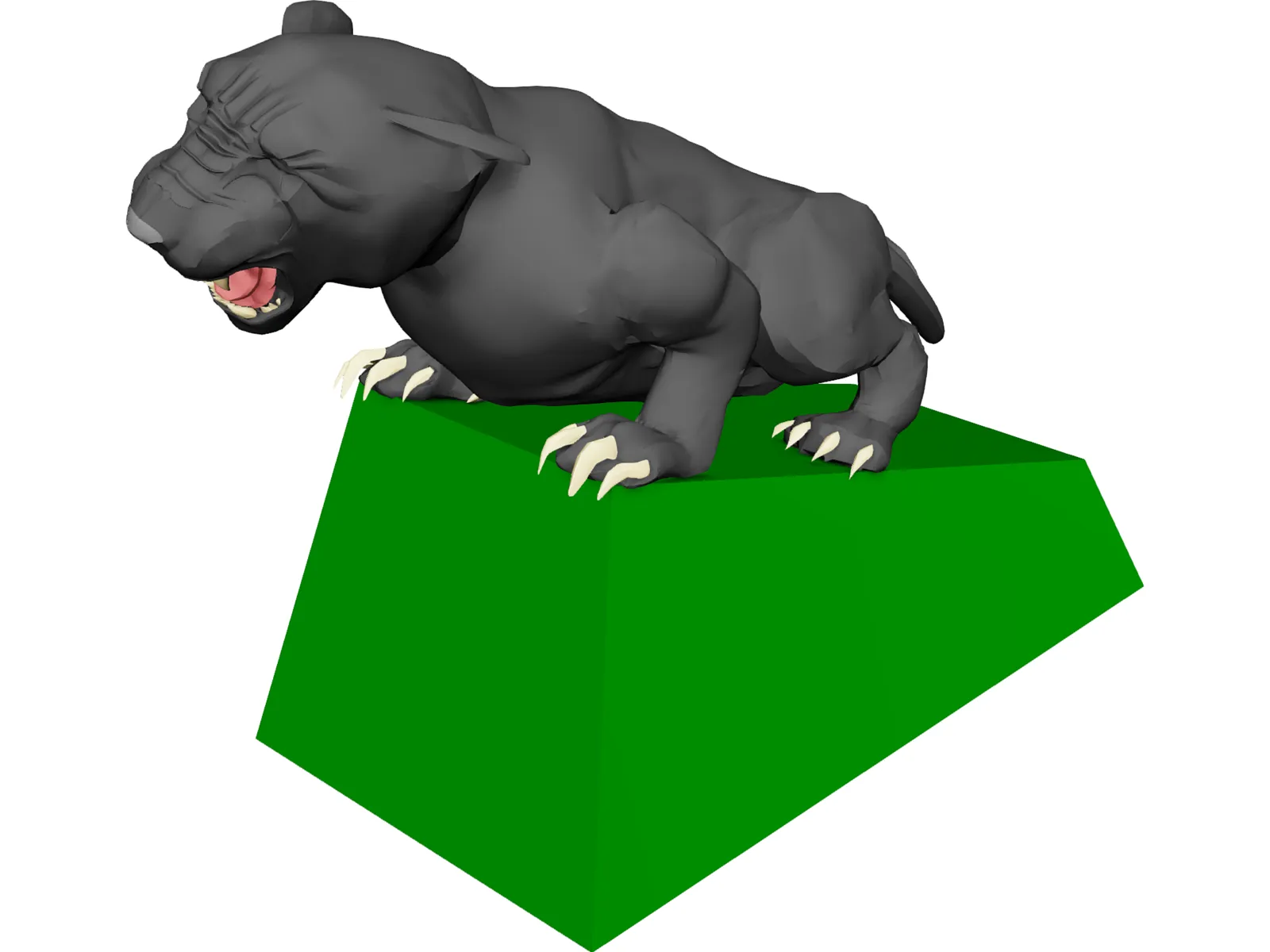 Panther Statue 3D Model main preview