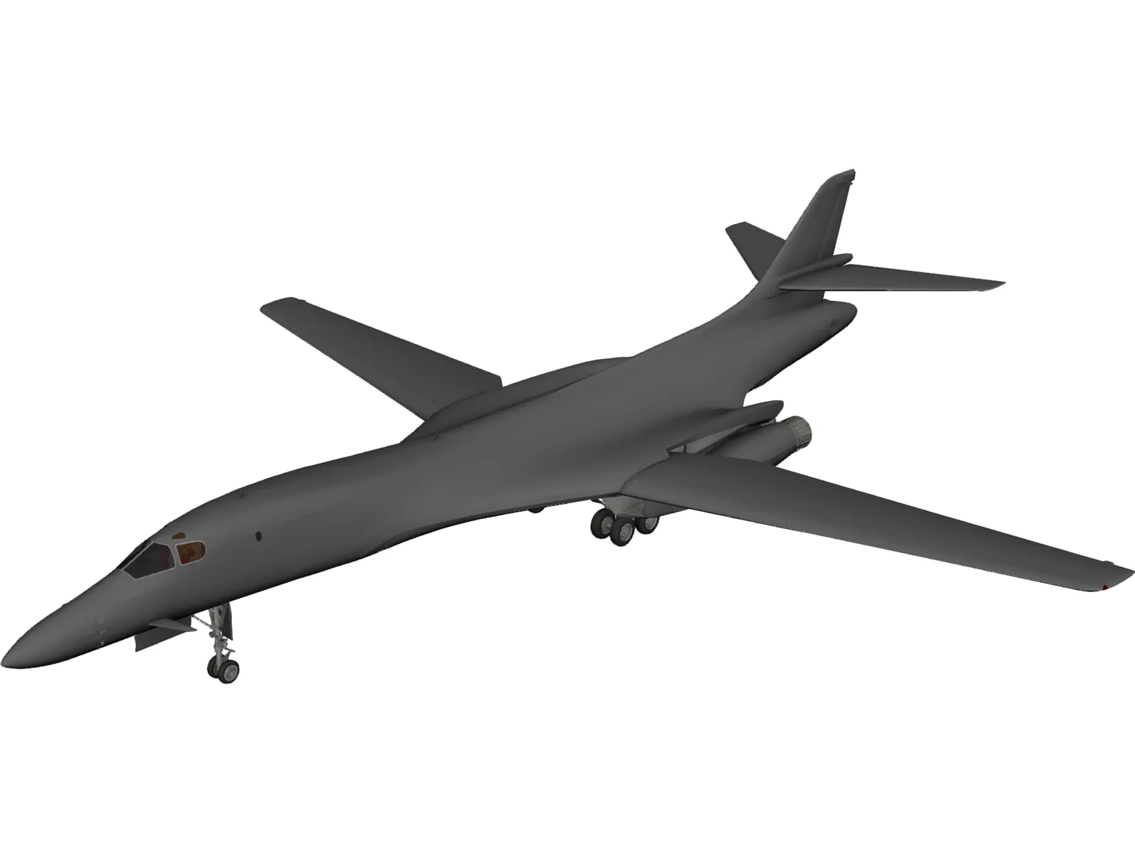 Rockwell B-1 Bomber with Interior 3D Model main preview