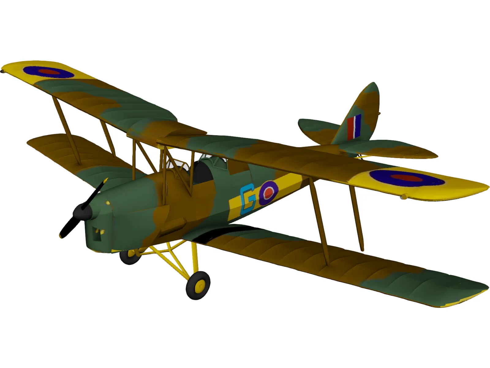 de Havilland DH-82A Tiger Moth 3D Model main preview