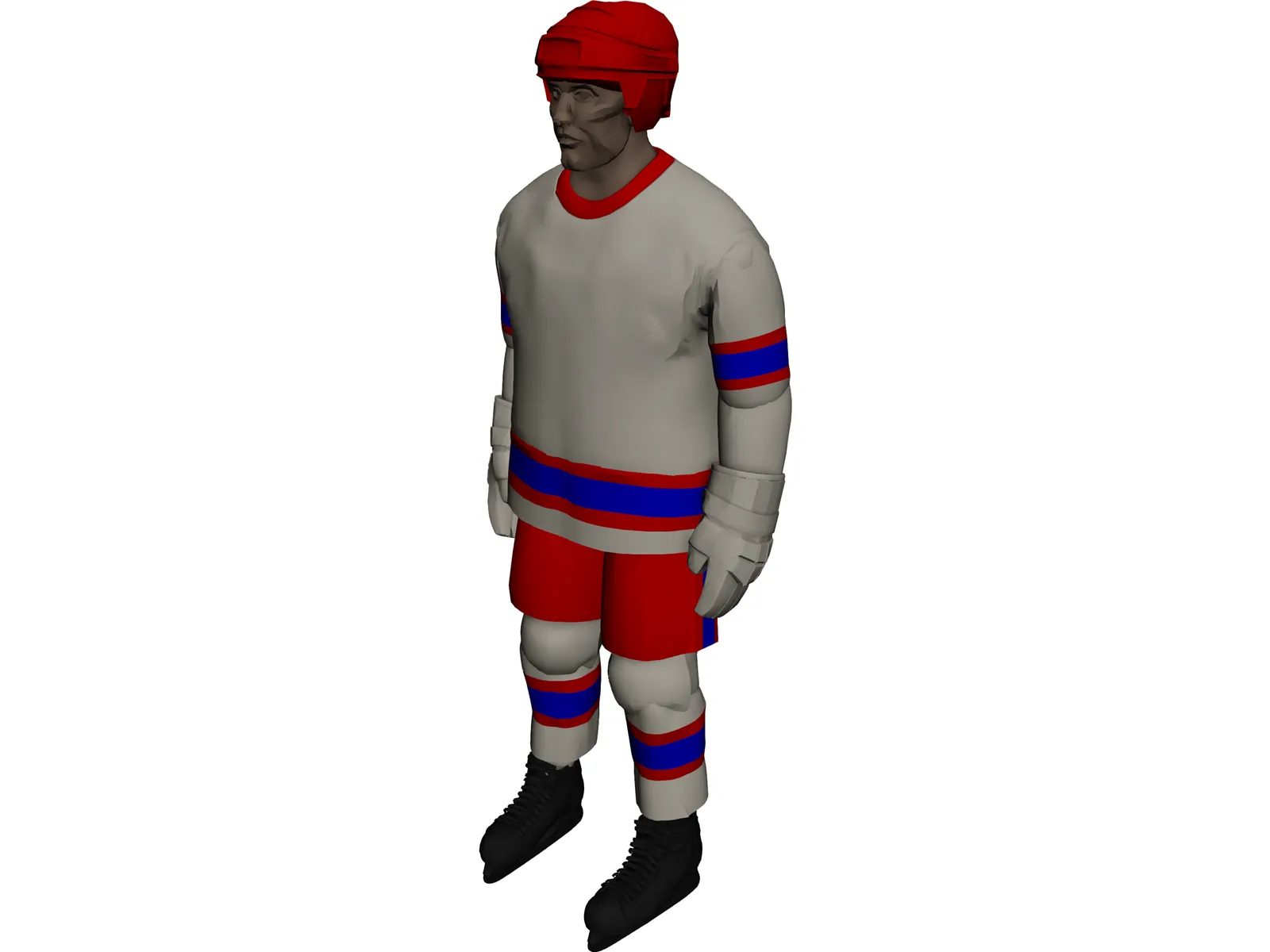 Hockey Player 3D Model main preview