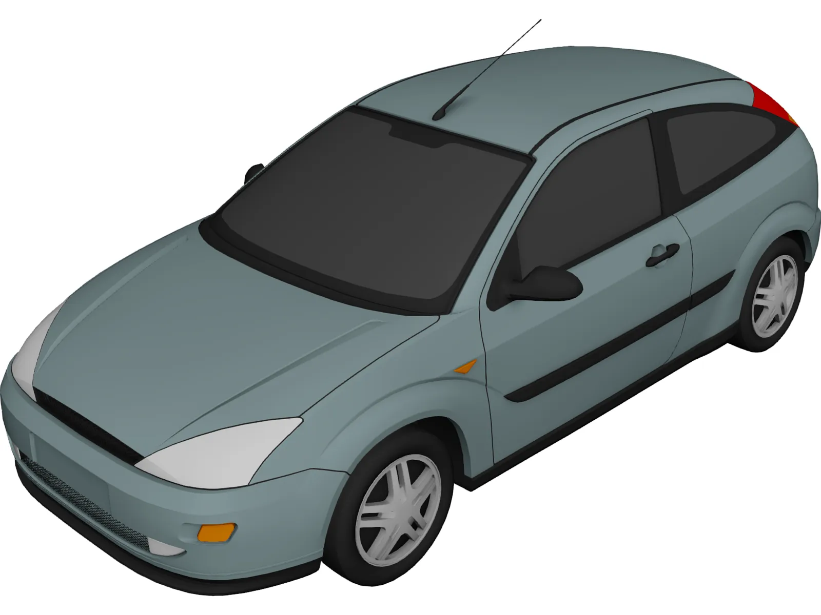 Ford Focus Hatchback 3-Door (1999) 3D Model main preview