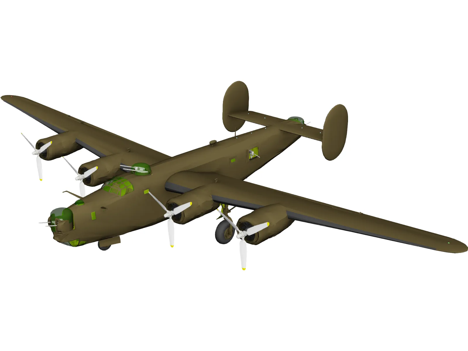 Consolidated B-24J Liberator 3D Model main preview
