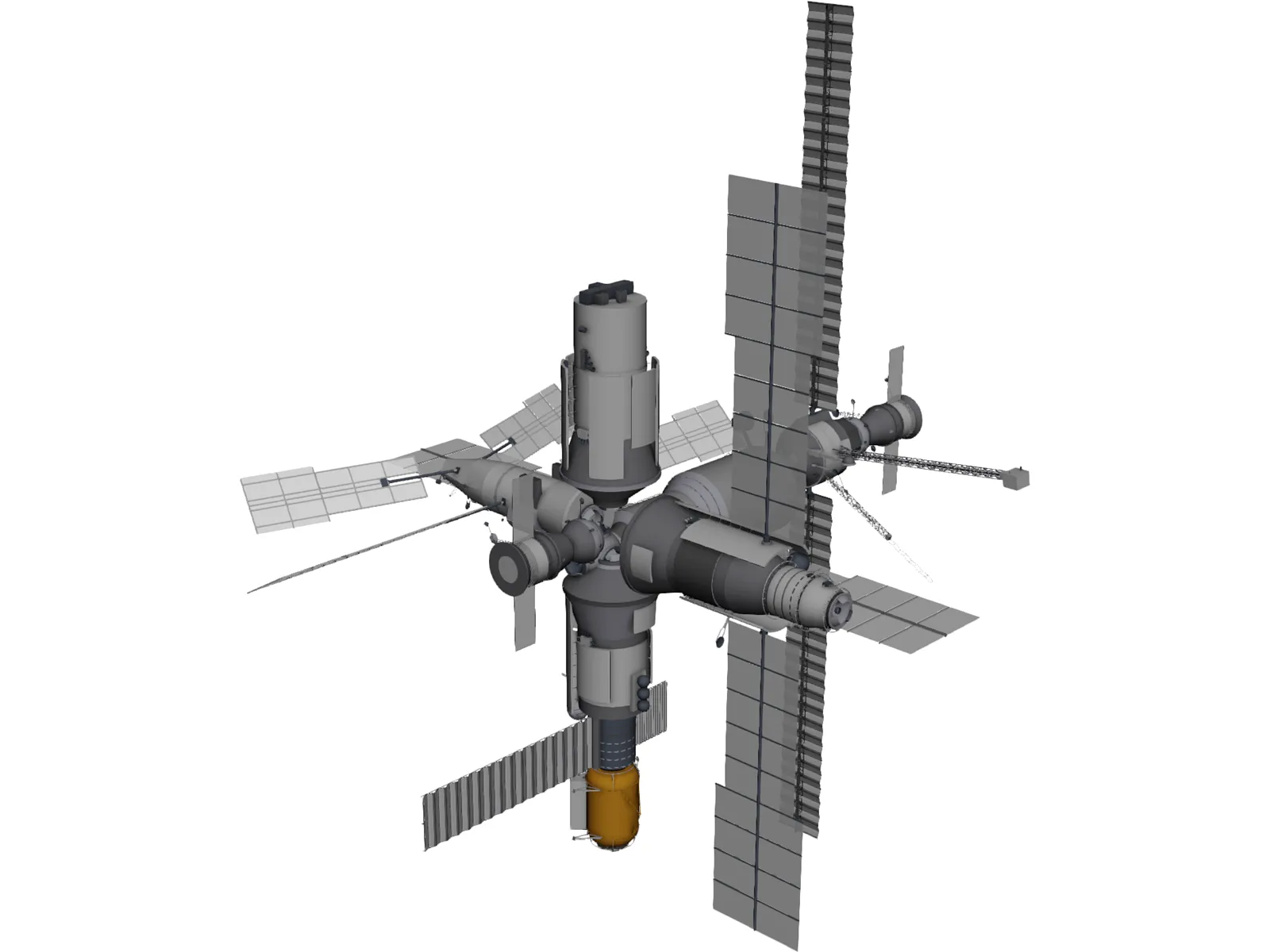 Mir Space Station 3D Model main preview