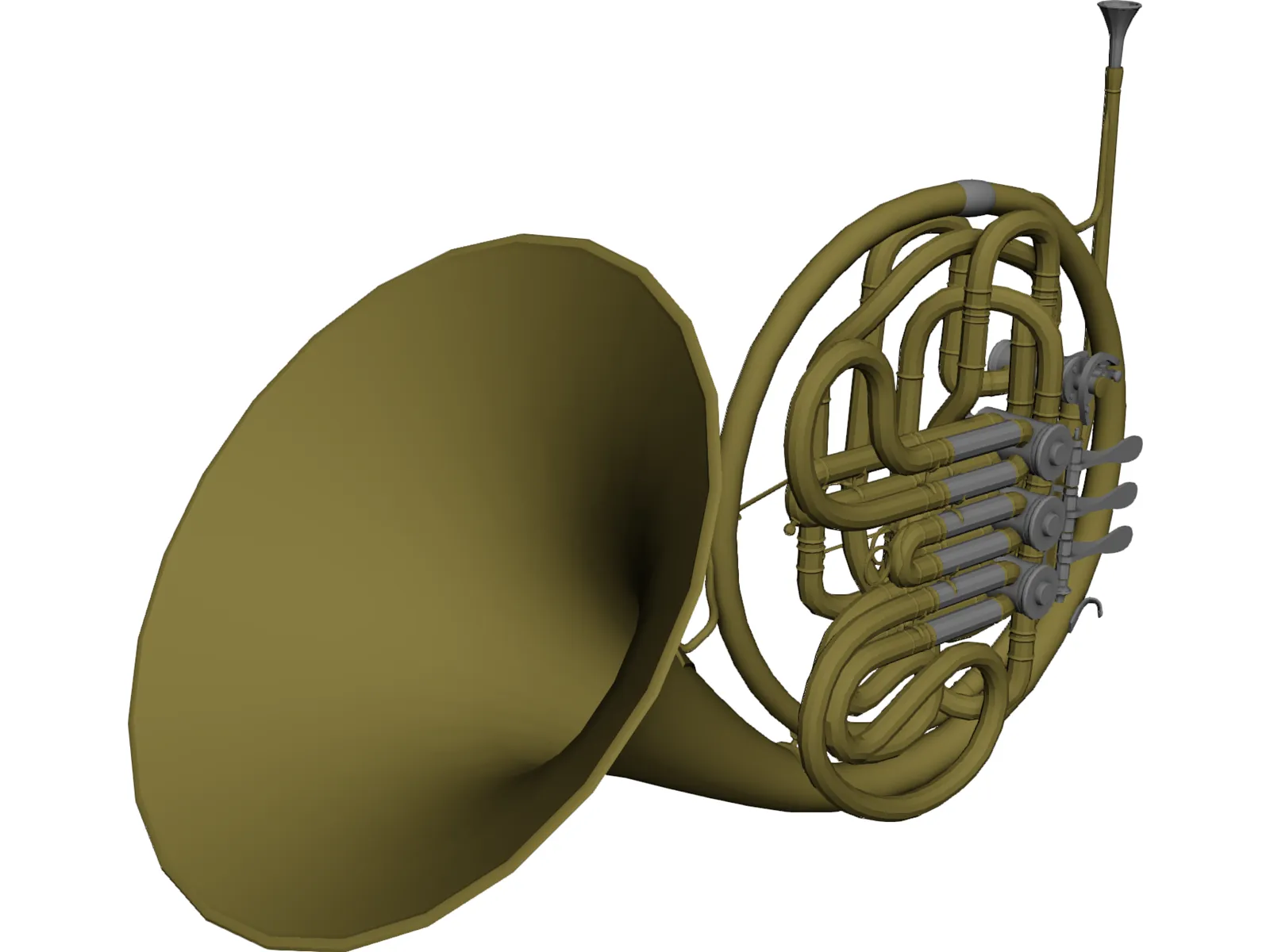 French Horn 3D Model main preview