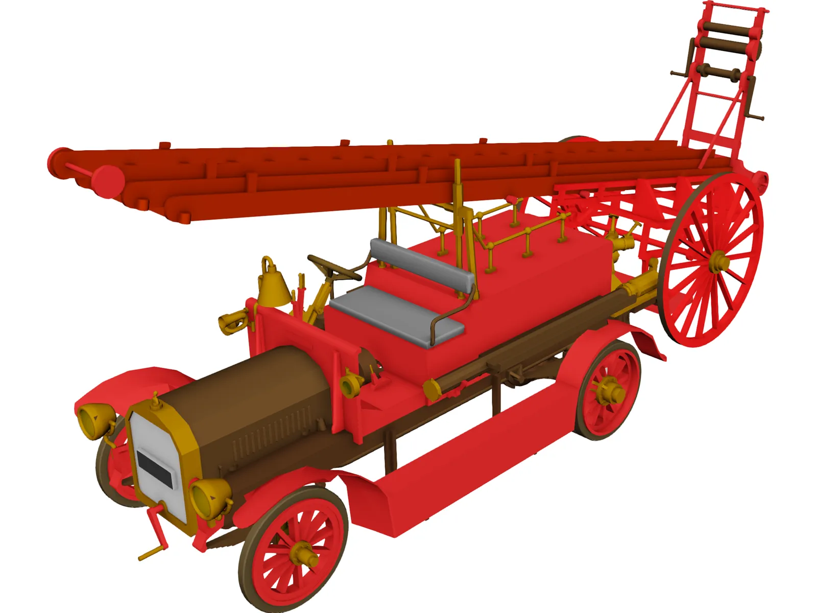 Fire Engine Dennis 3D Model main preview