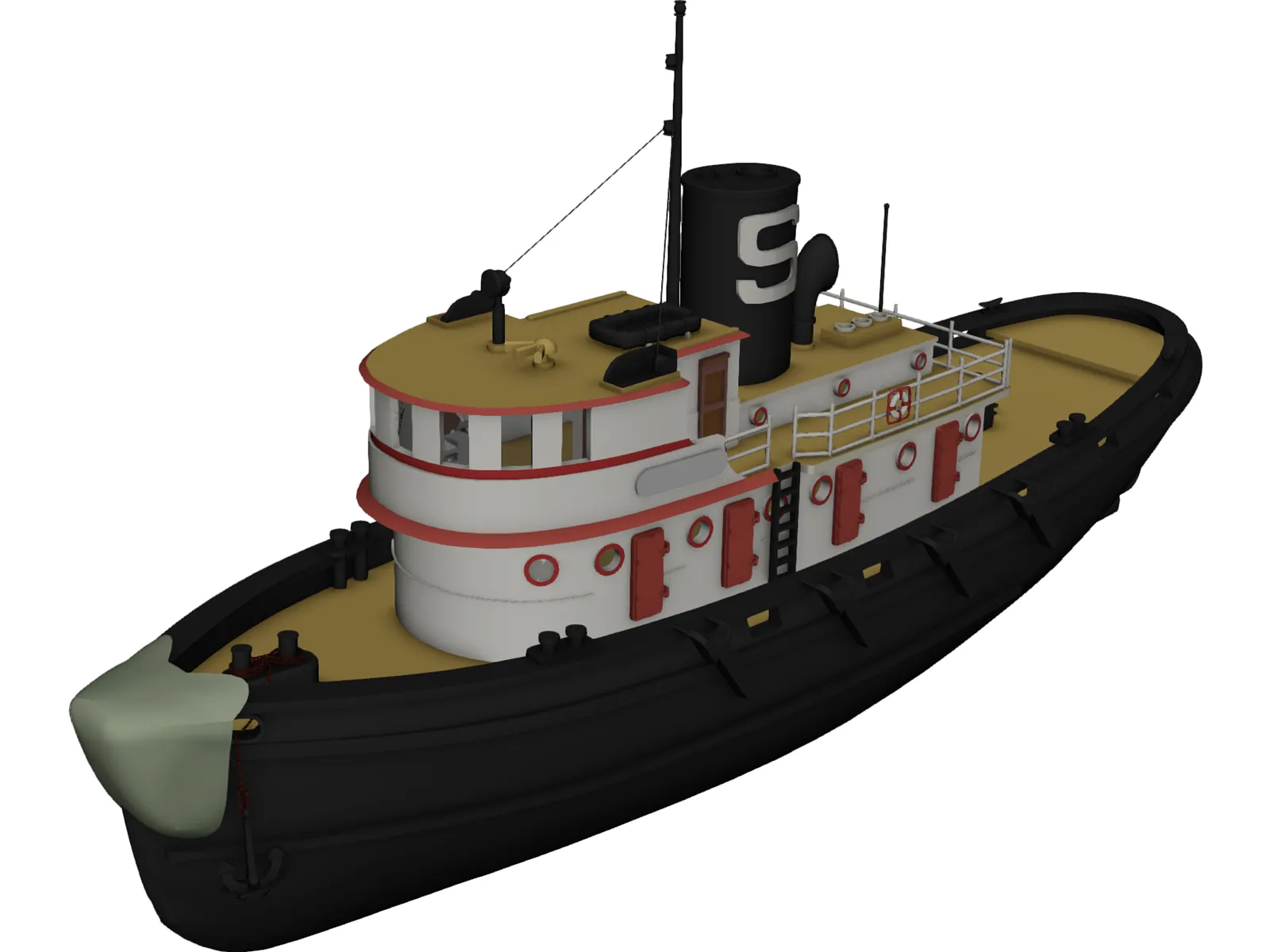 Diesel Tug 3D Model main preview