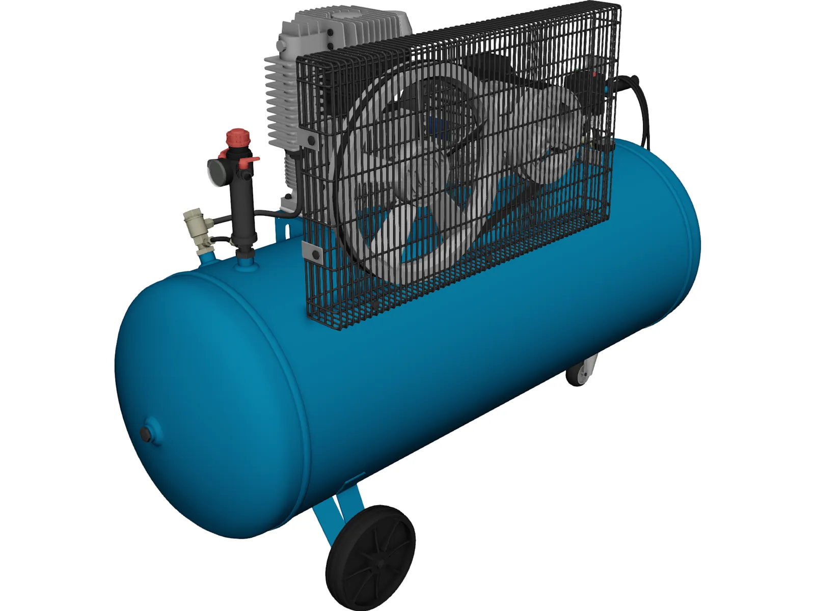 Electric Air Compressor Unit 3D Model main preview