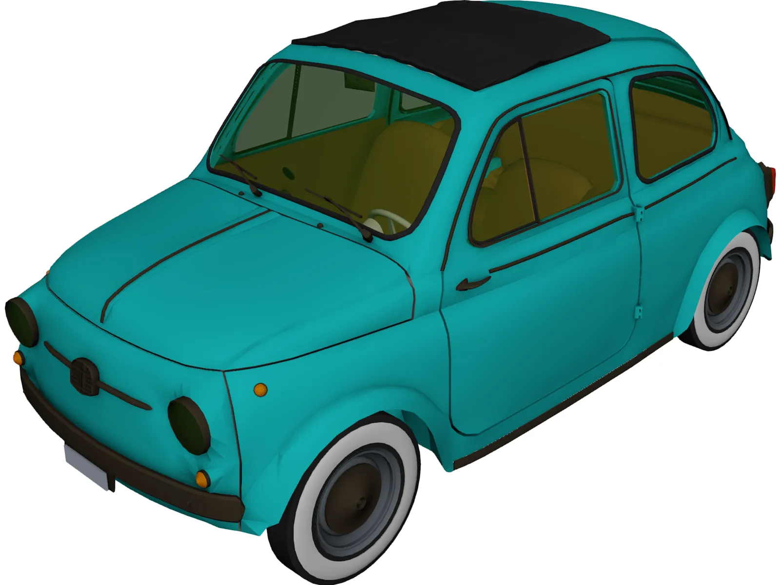 Fiat 500 (1958) 3D Model main preview