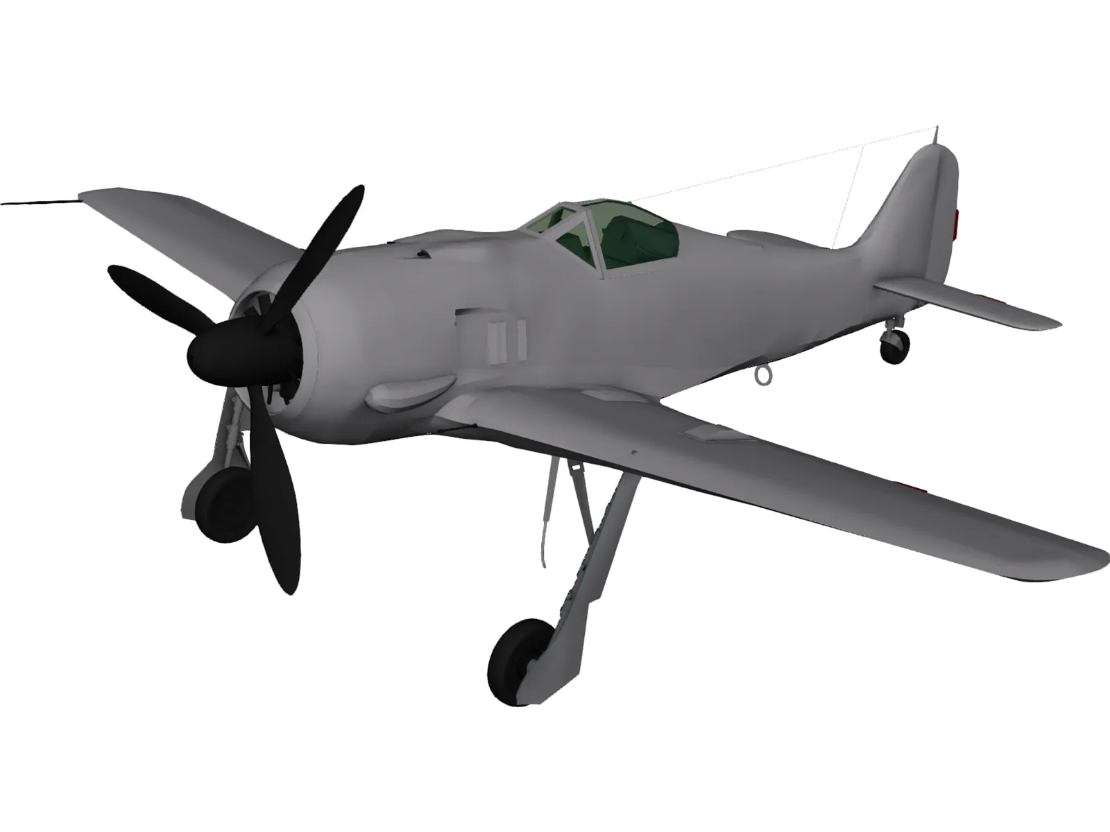 Focke-Wulf Fw 190 A 3D Model main preview