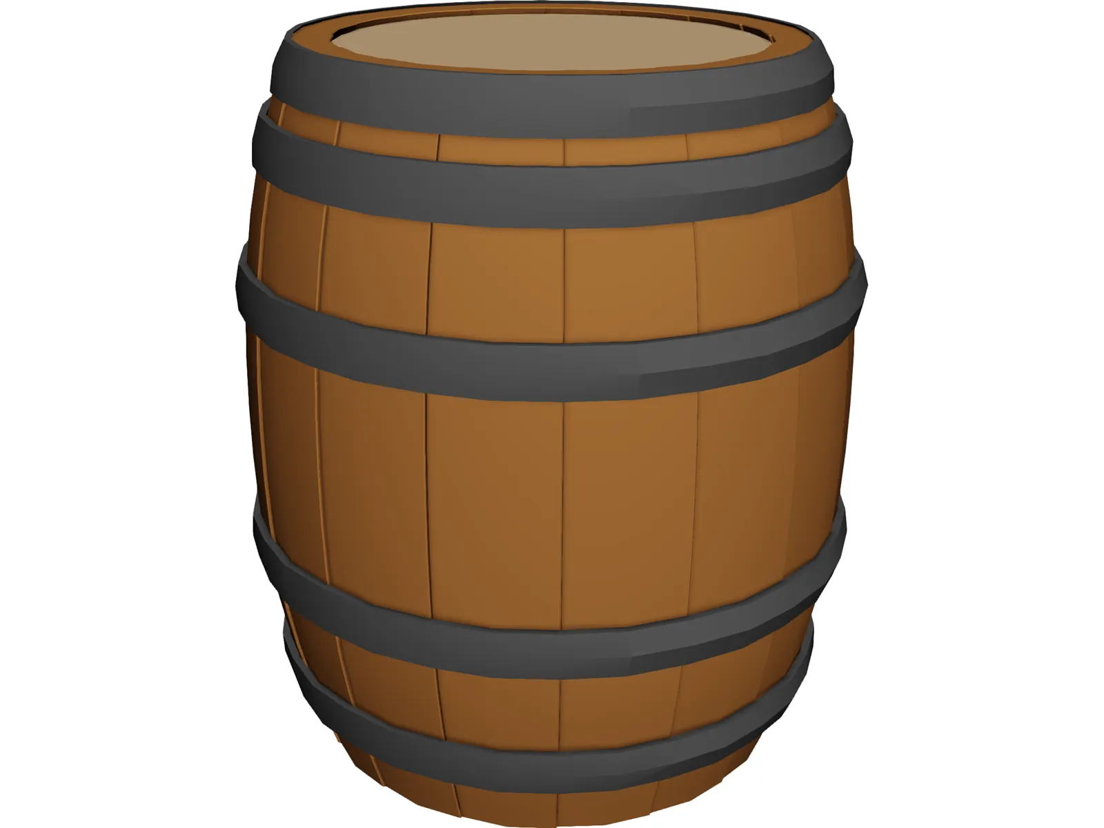 Whiskey Barrel 3D Model main preview