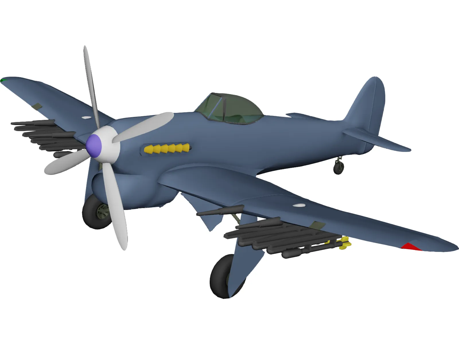 Hawker Typhoon 3D Model main preview