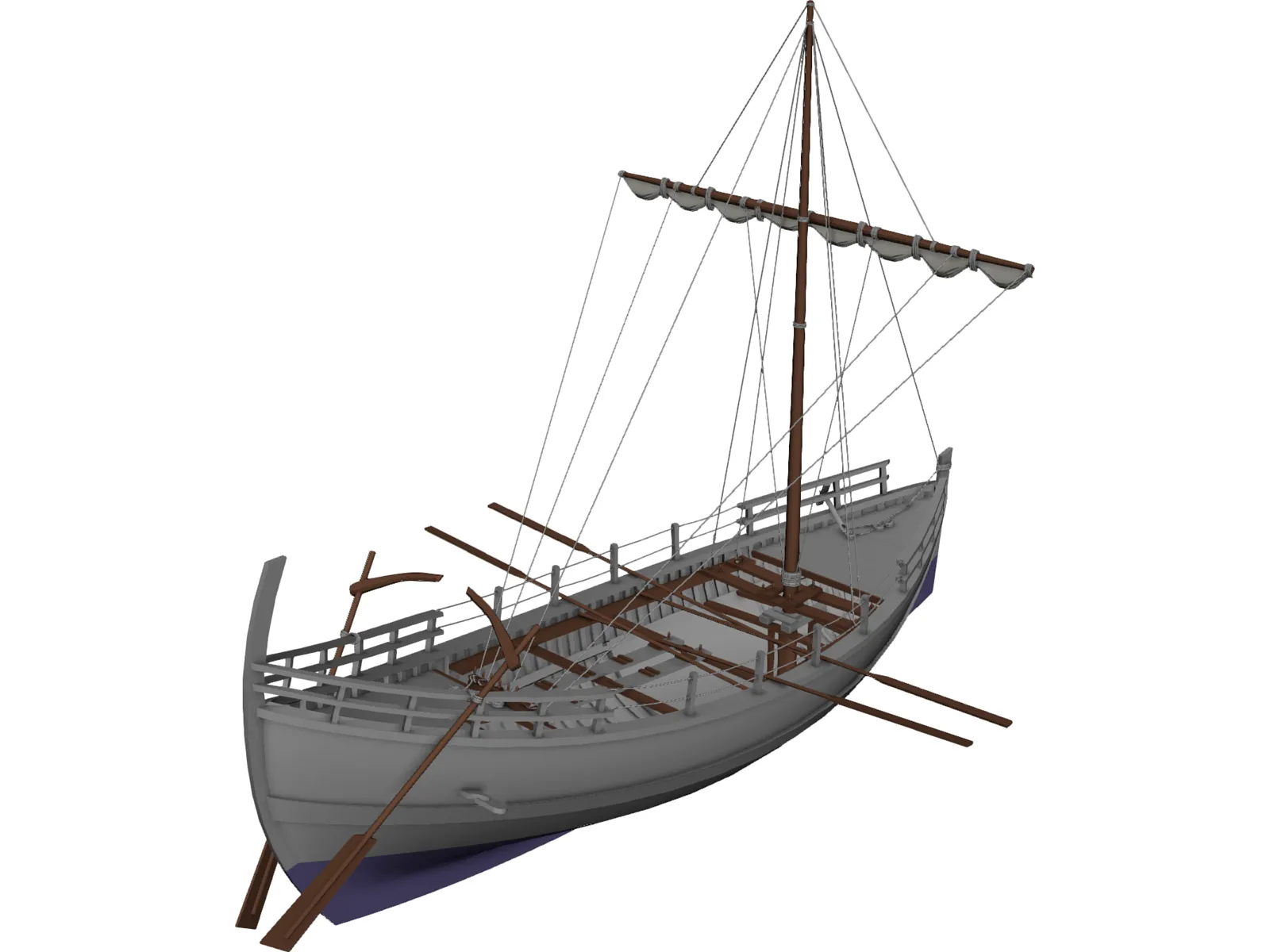 Kyrenia Ancient Greek Merchant Ship 3D Model main preview