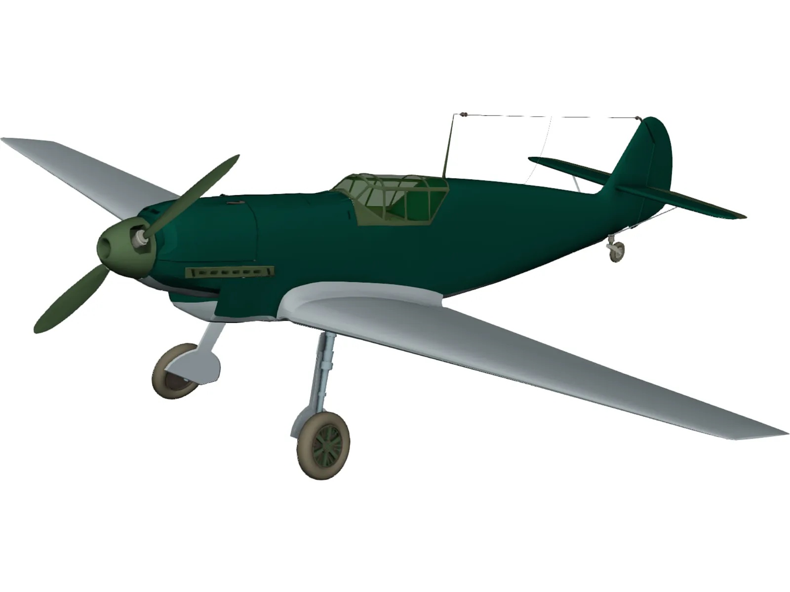Messerschmitt BF-109B 3D Model main preview