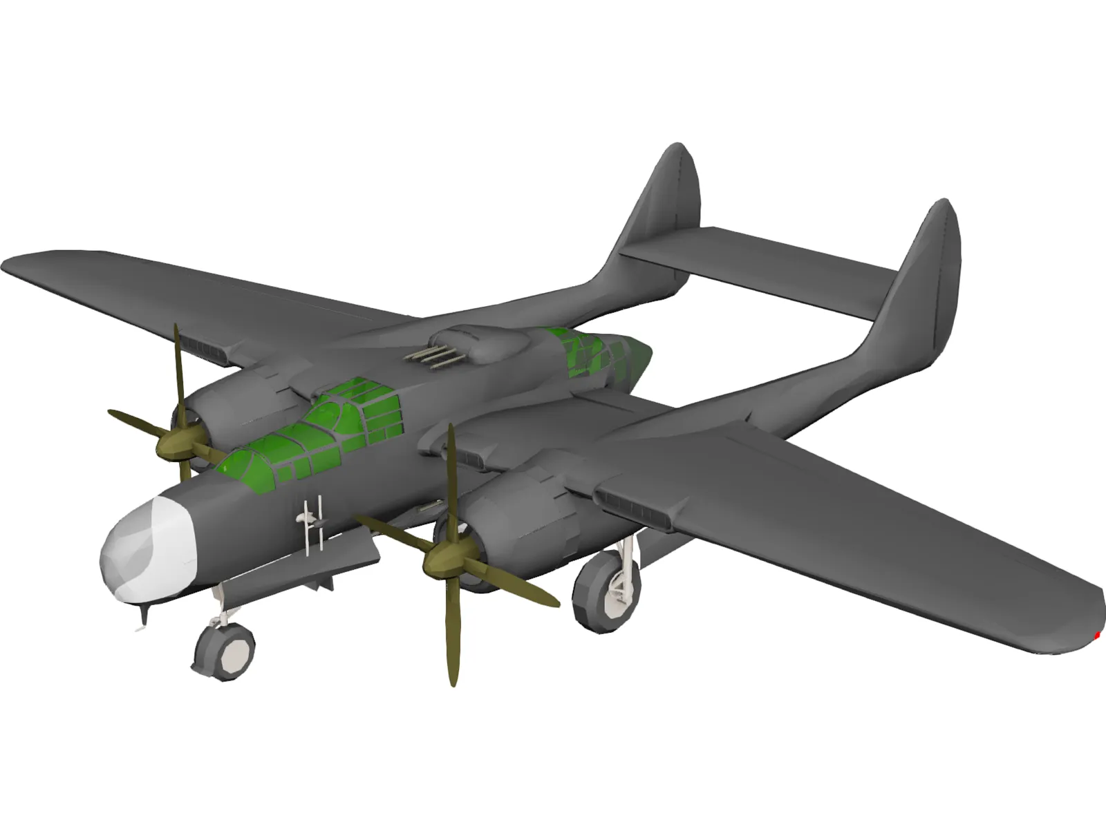 Northrop P-61A Black Widow 3D Model main preview