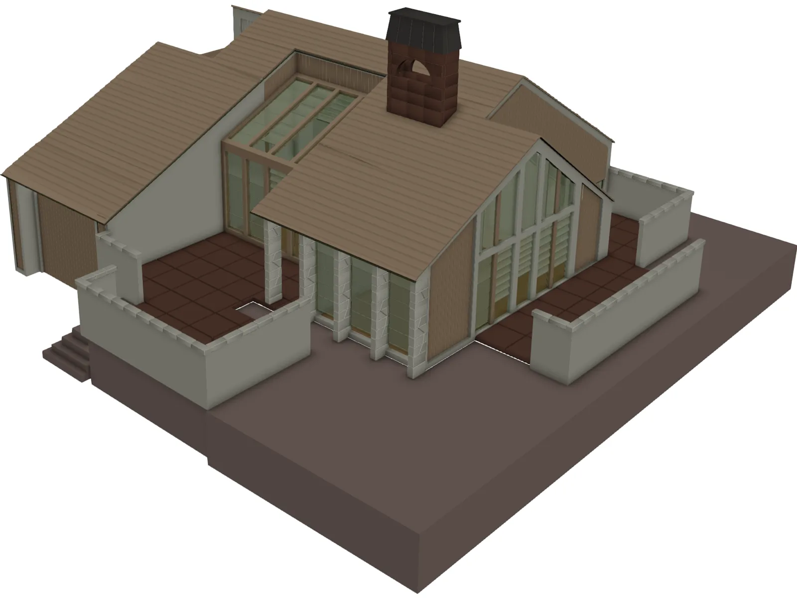 House One Story 3D Model main preview
