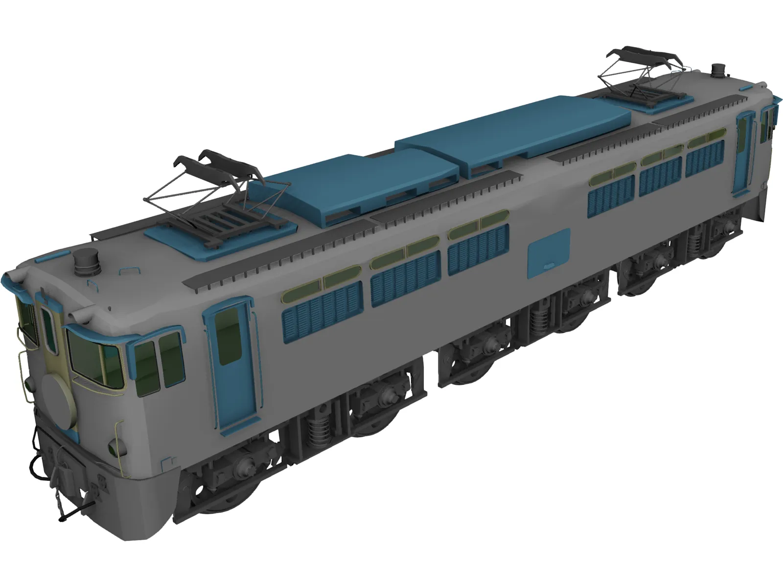 Sakura Blue Train 3D Model main preview