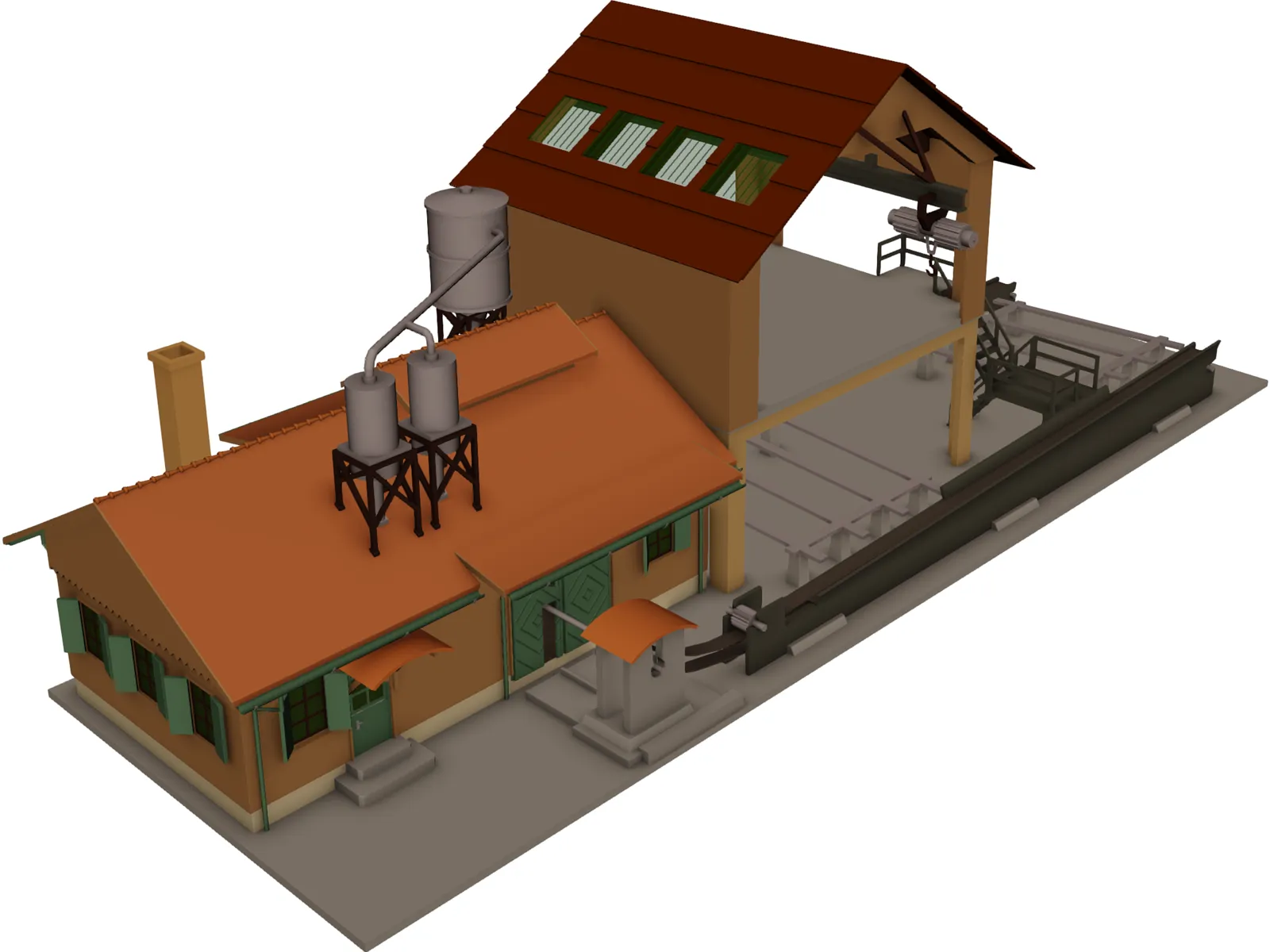 Sawmill 3D Model main preview