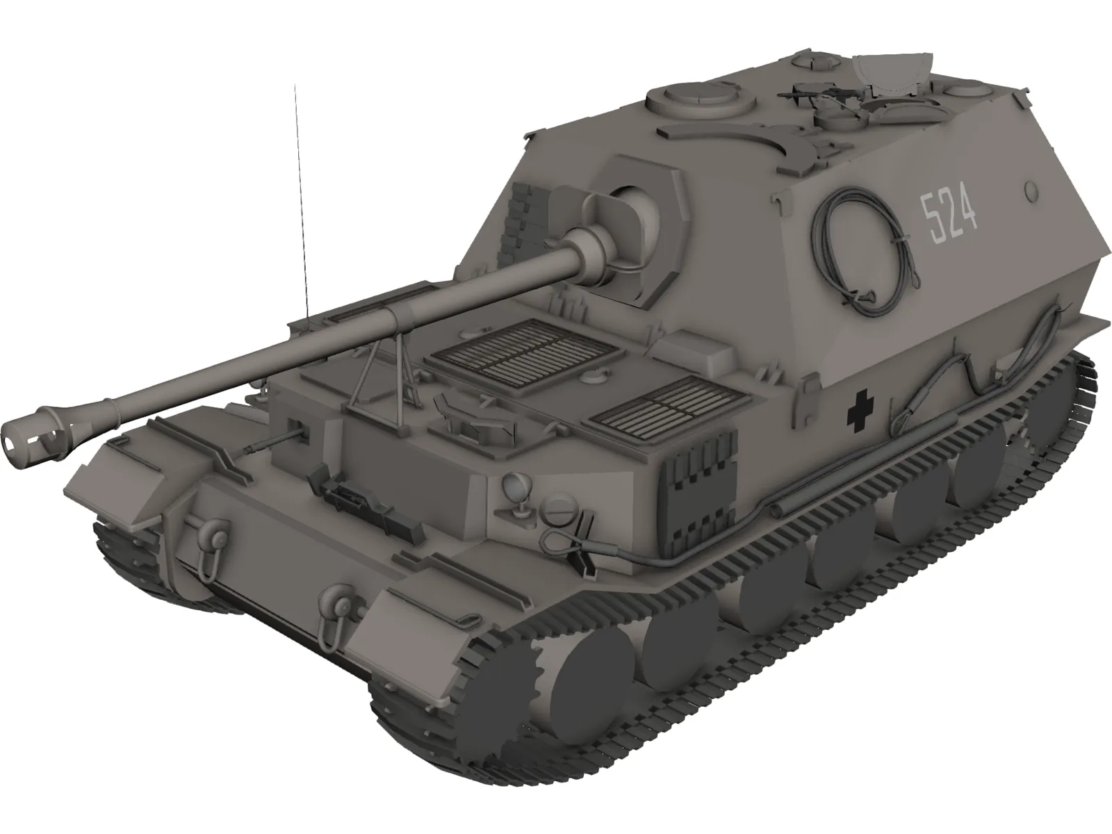 Tiger P Elephant 3D Model main preview