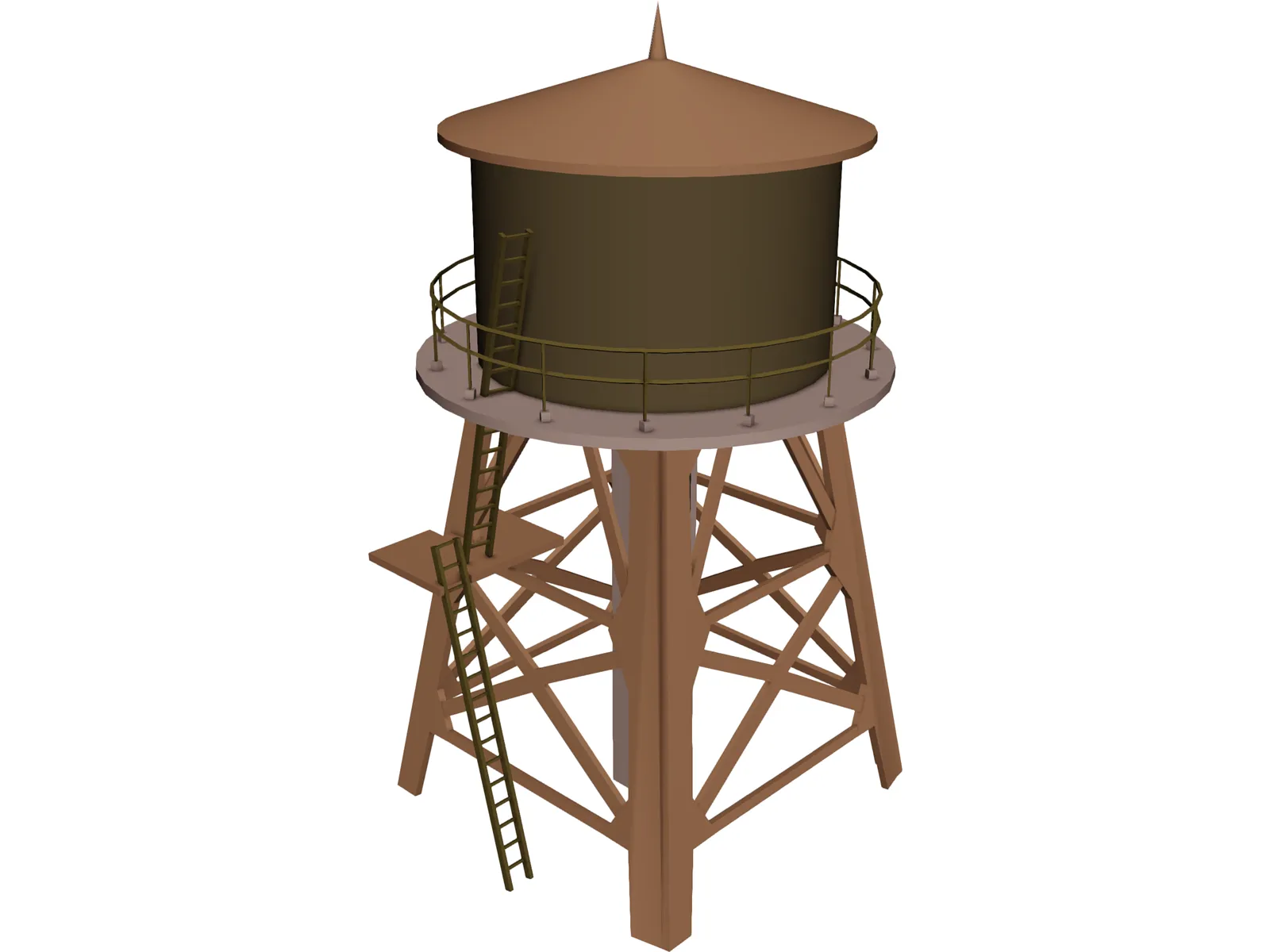 Water Tower 3D Model main preview
