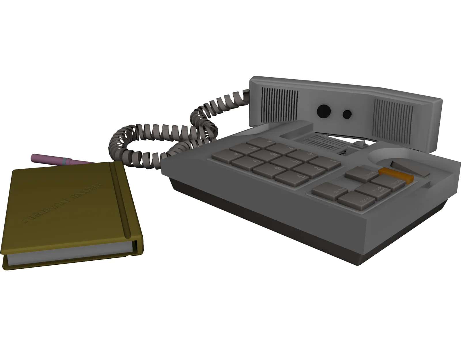 Telephone Handset 3D Model main preview