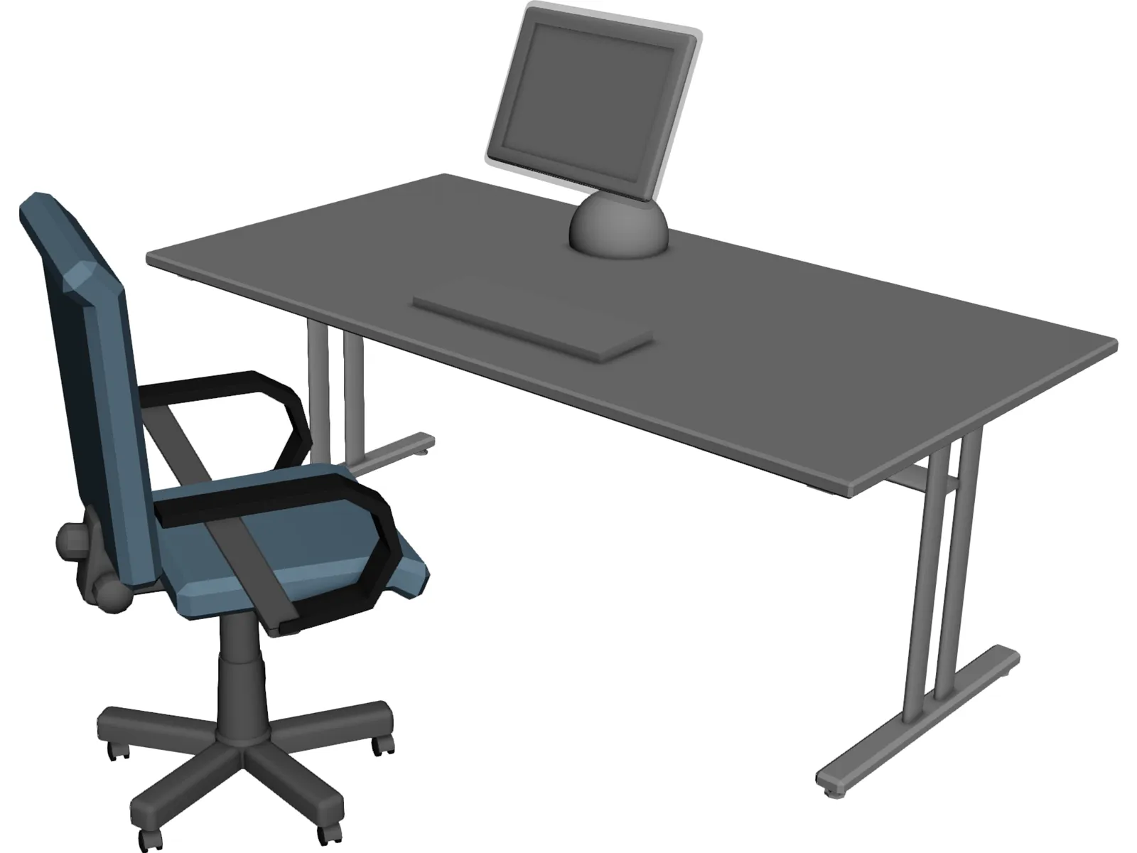 Apple iMac Workplace 3D Model main preview