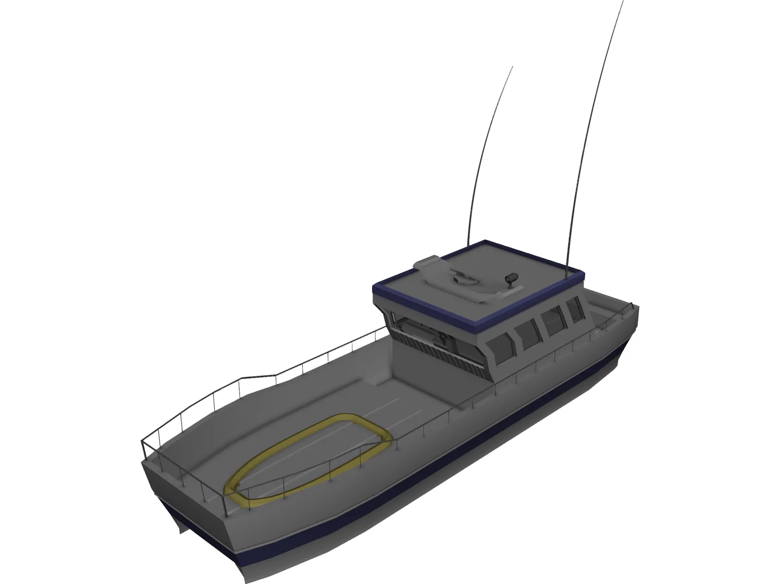 Rescue Boat 3D Model main preview