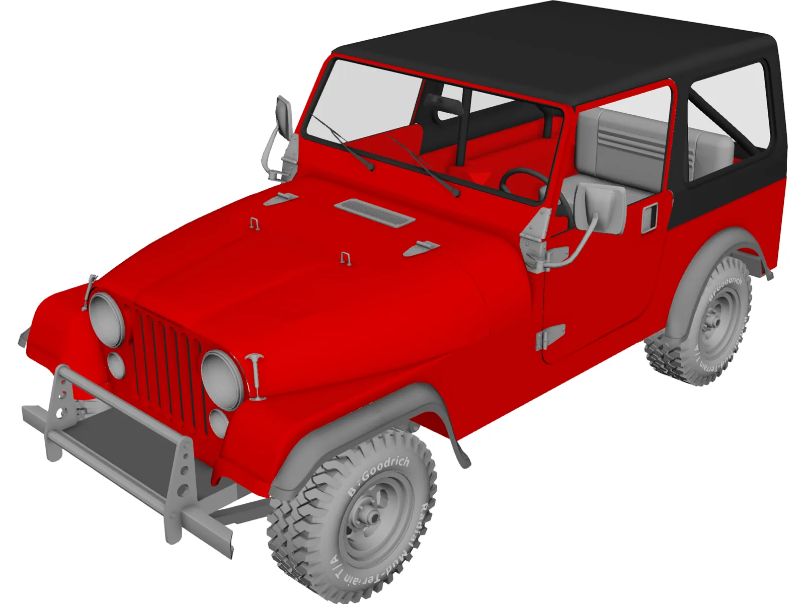 Jeep CJ7 3D Model main preview