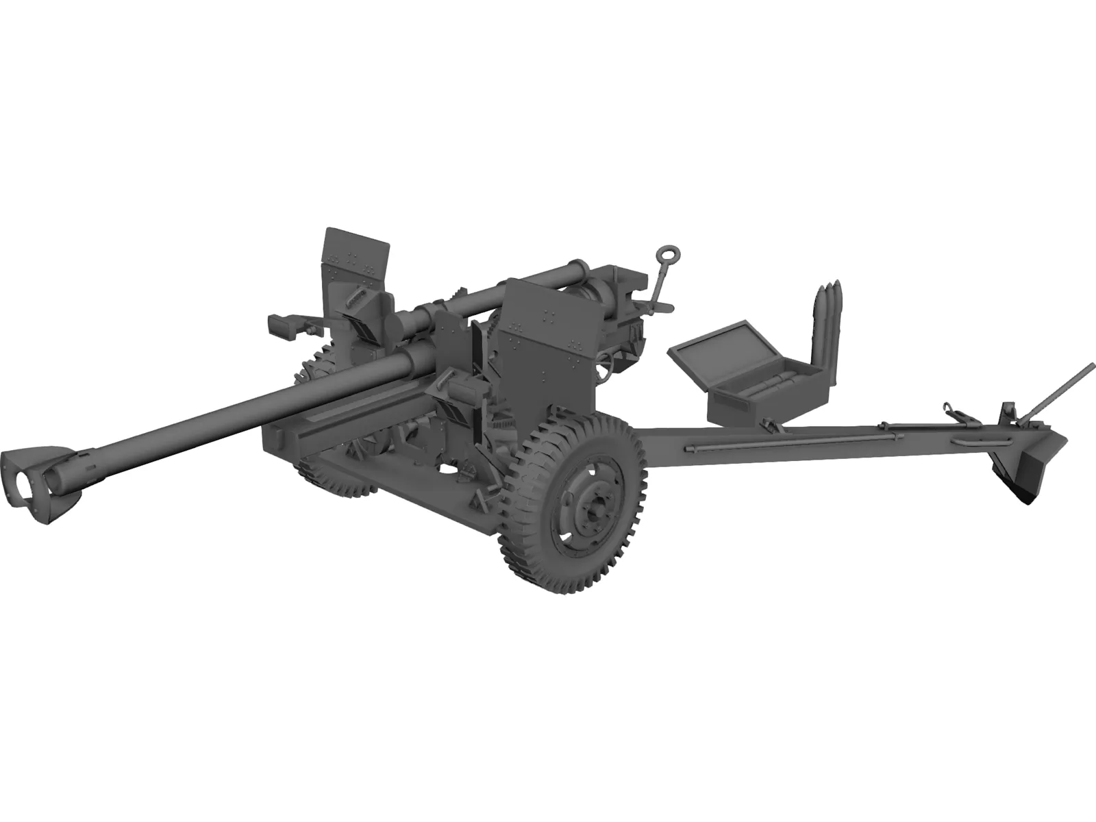 Feld Haubitzer (105mm) 3D Model main preview