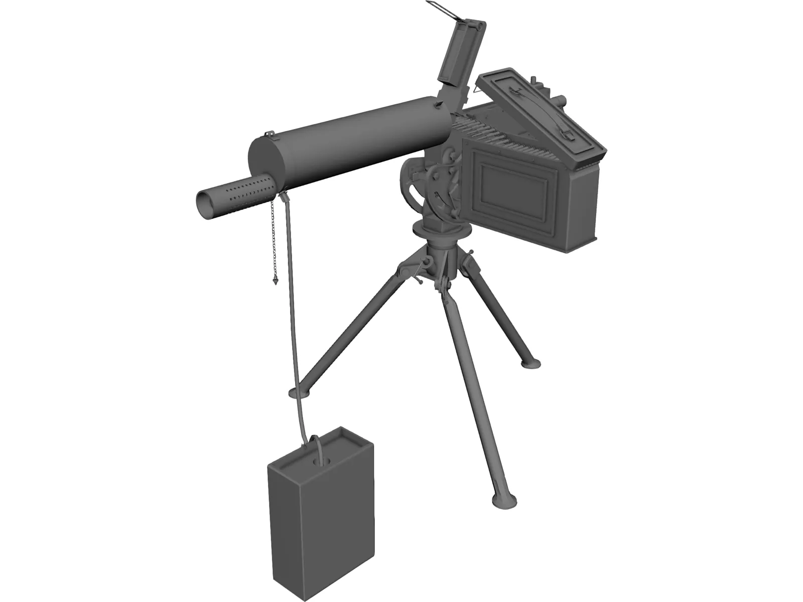 Browning Machine Gun Water Cooled (30 cal) 3D Model main preview
