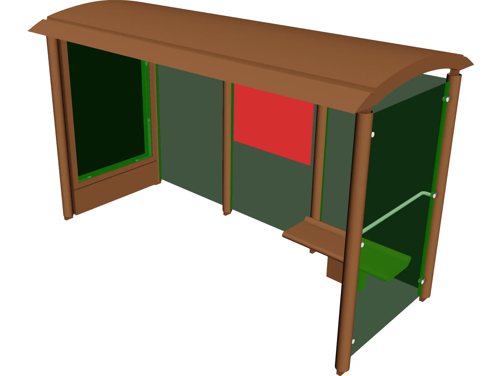 Bus Shelter 3D Model main preview