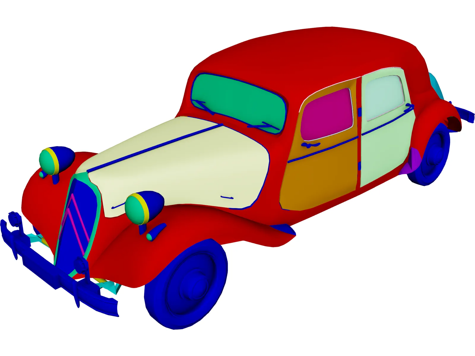 Citroen 15CV (1950) 3D Model main preview