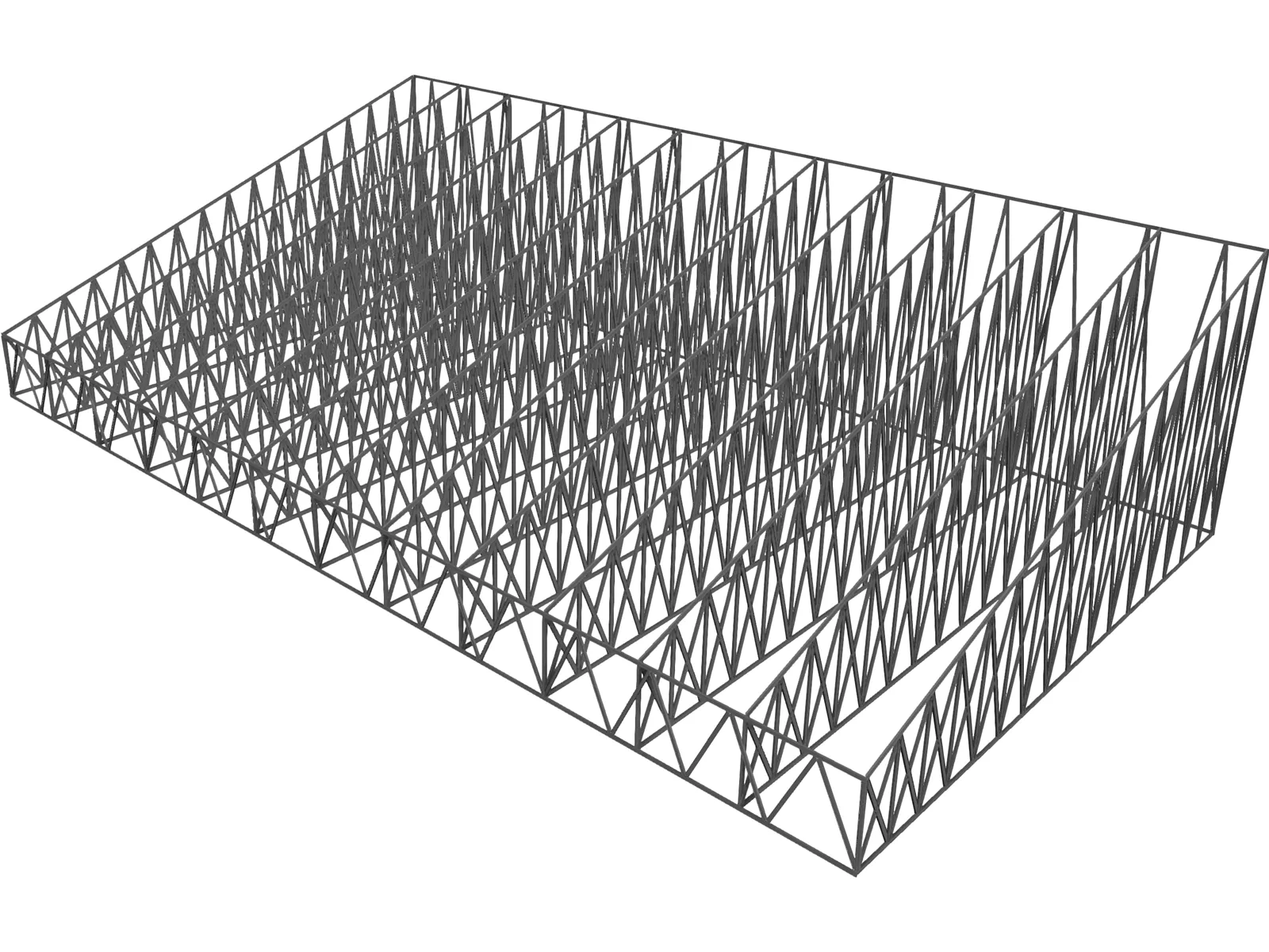 Structural Truss Roof 3D Model main preview