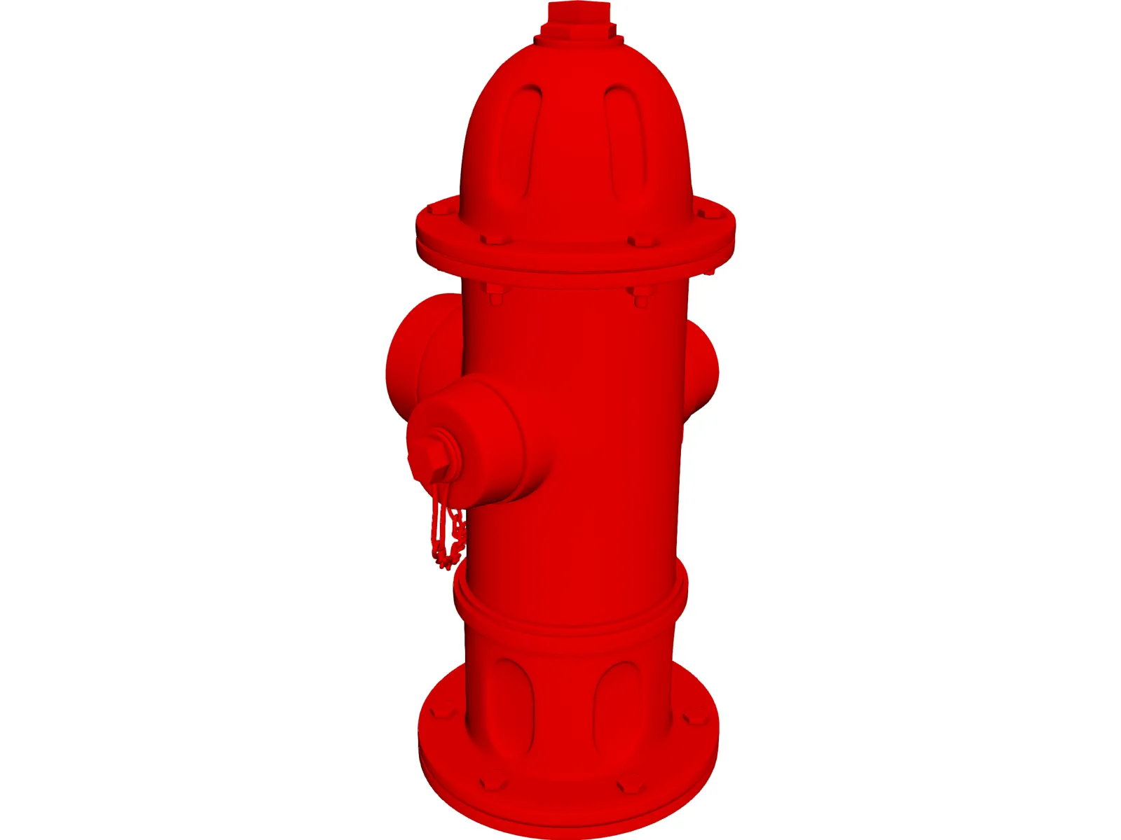 Red Fire Hydrant 3D Model main preview