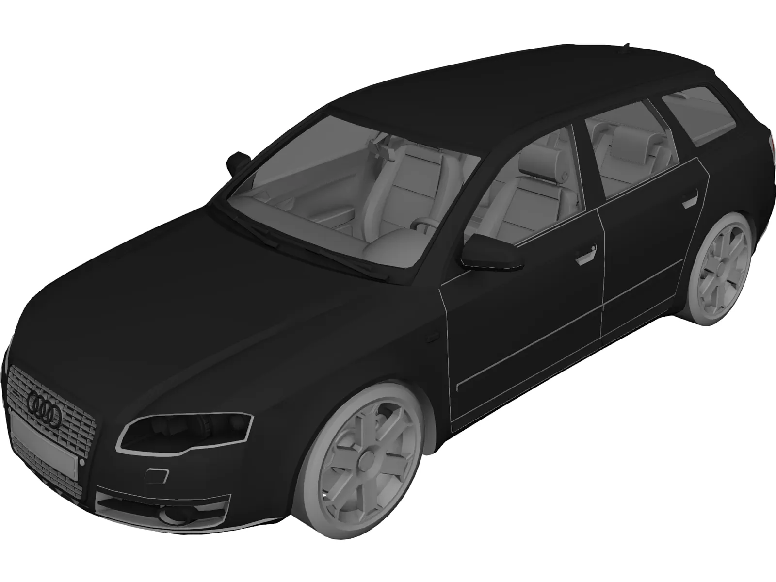 Audi A4 Avant 3.2 Quattro (2005) 3D Model main preview